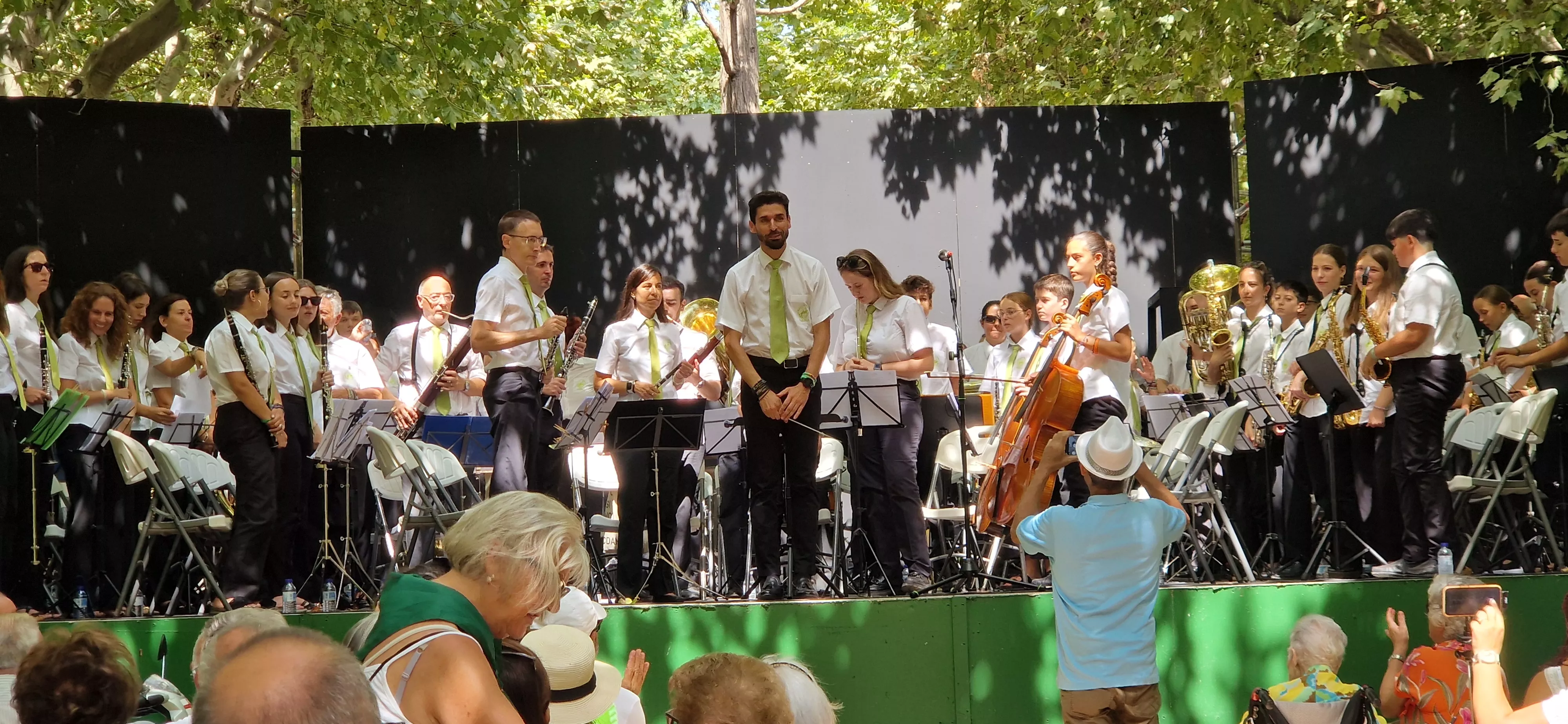 Actuación de la Banda de Música de Huesca en su 40 aniversario en las fiestas de San Lorenzo 2025. Foto Myriam Martínez