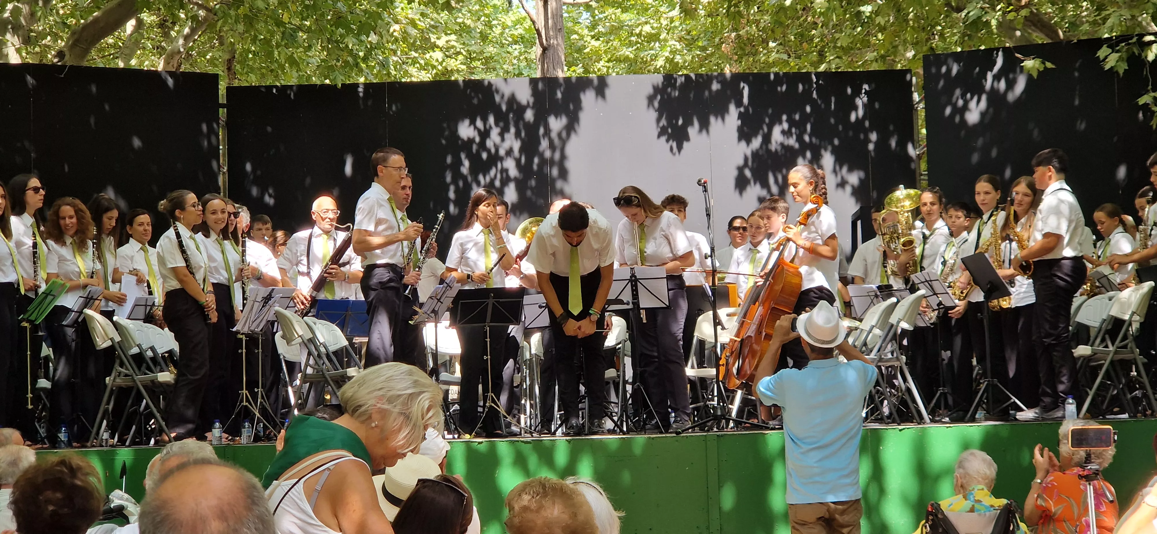 Actuación de la Banda de Música de Huesca en su 40 aniversario en las fiestas de San Lorenzo 2025. Foto Myriam Martínez