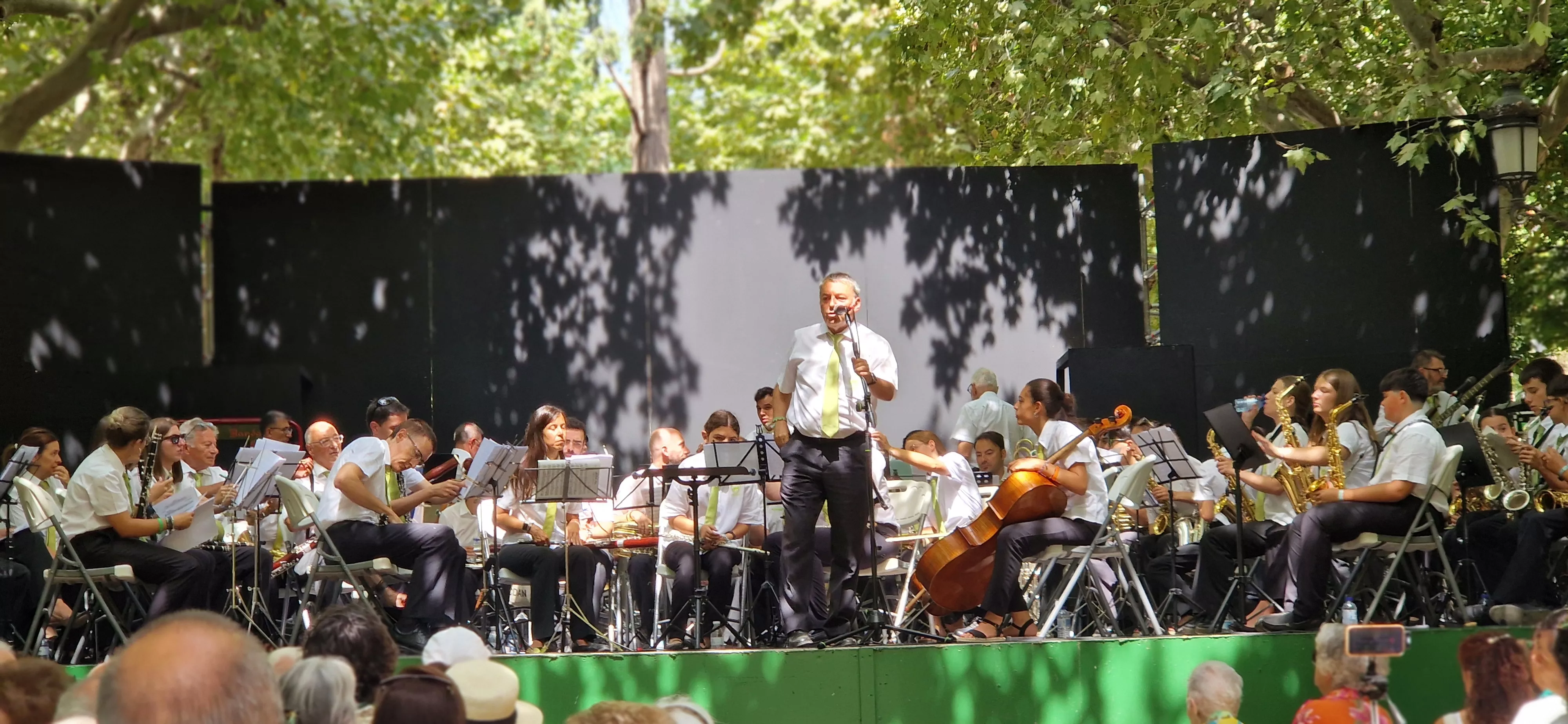 Actuación de la Banda de Música de Huesca en su 40 aniversario en las fiestas de San Lorenzo 2025. Foto Myriam Martínez