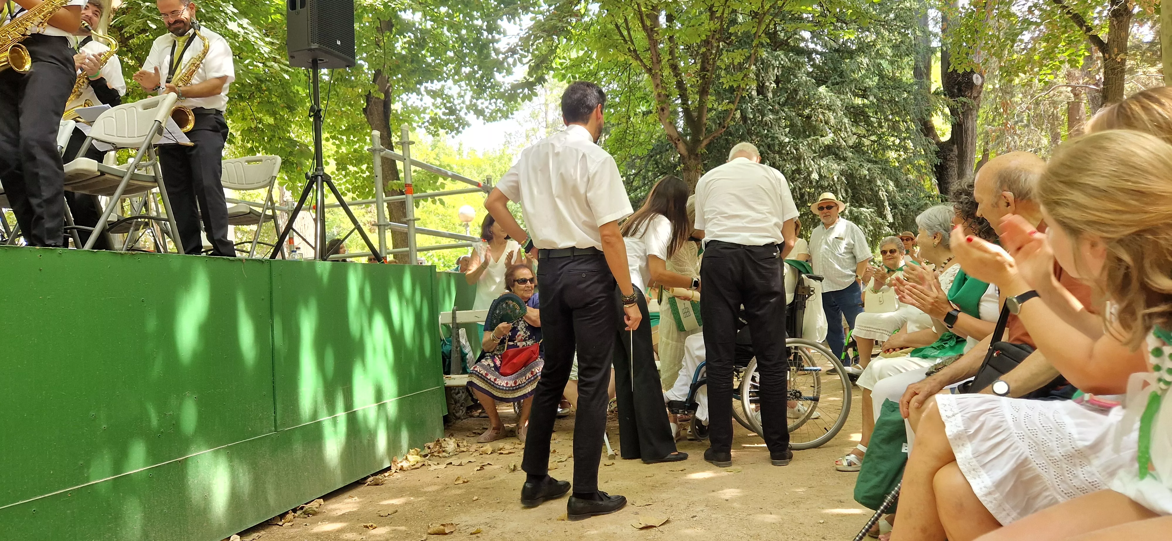 Actuación de la Banda de Música de Huesca en su 40 aniversario en las fiestas de San Lorenzo 2025. Foto Myriam Martínez