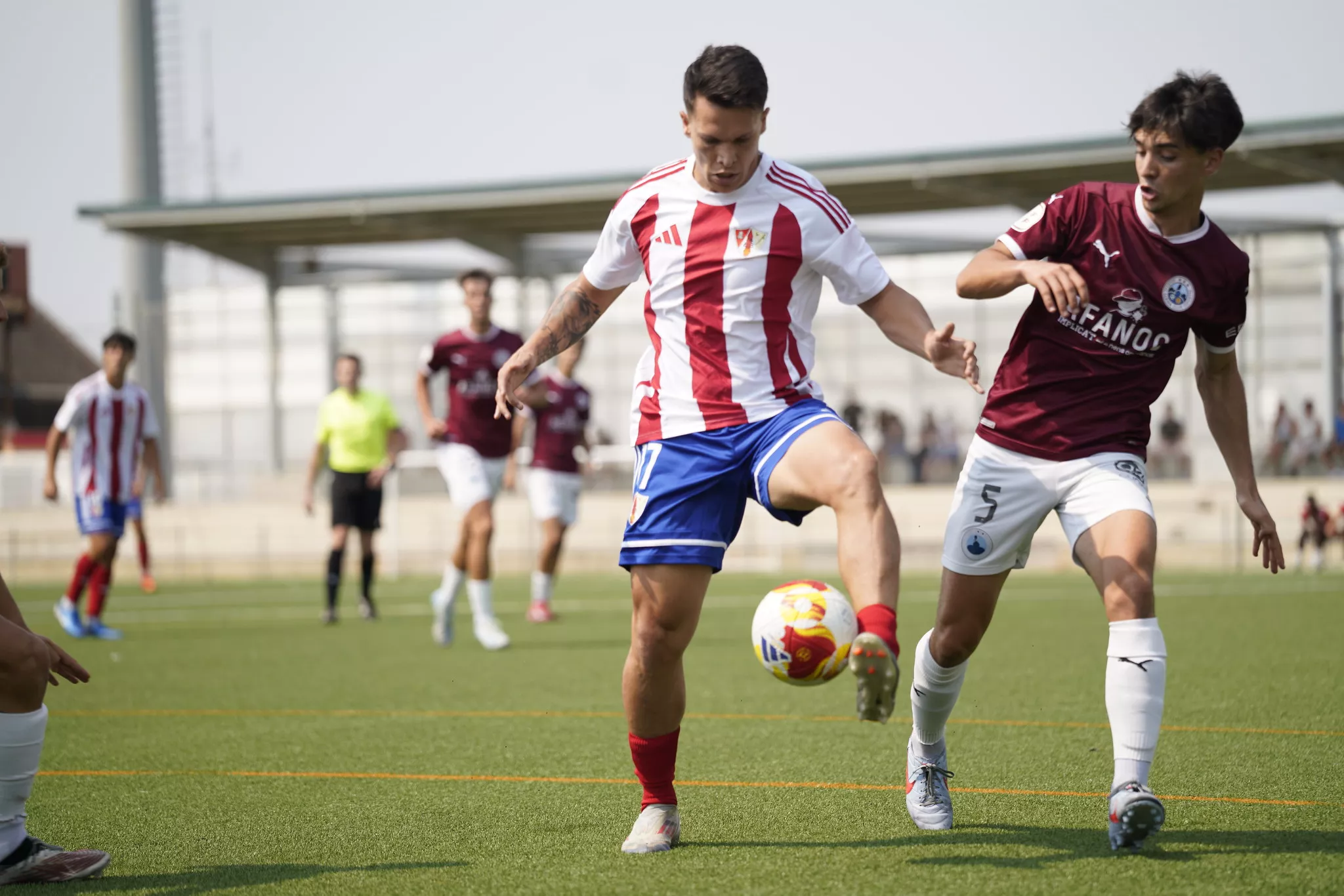 Imagen del último amistoso del Barbastro ante el Atletic Lleida. Foto: Fotomaniafut