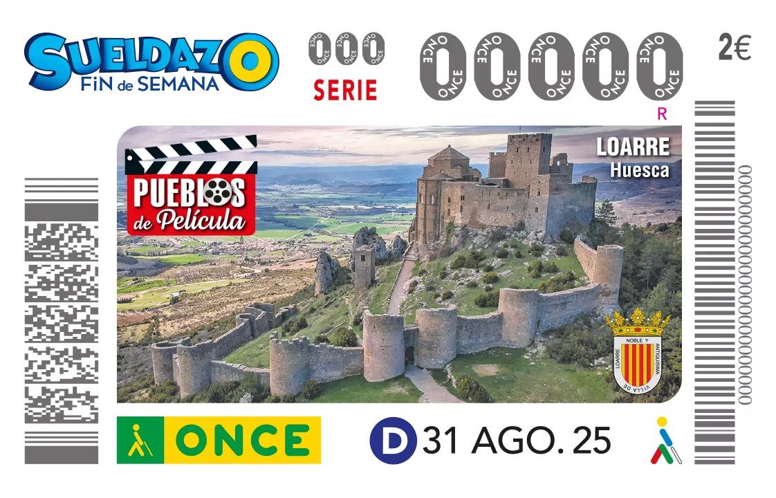 Cupón de la ONCE sobre el Castillo de Loarre