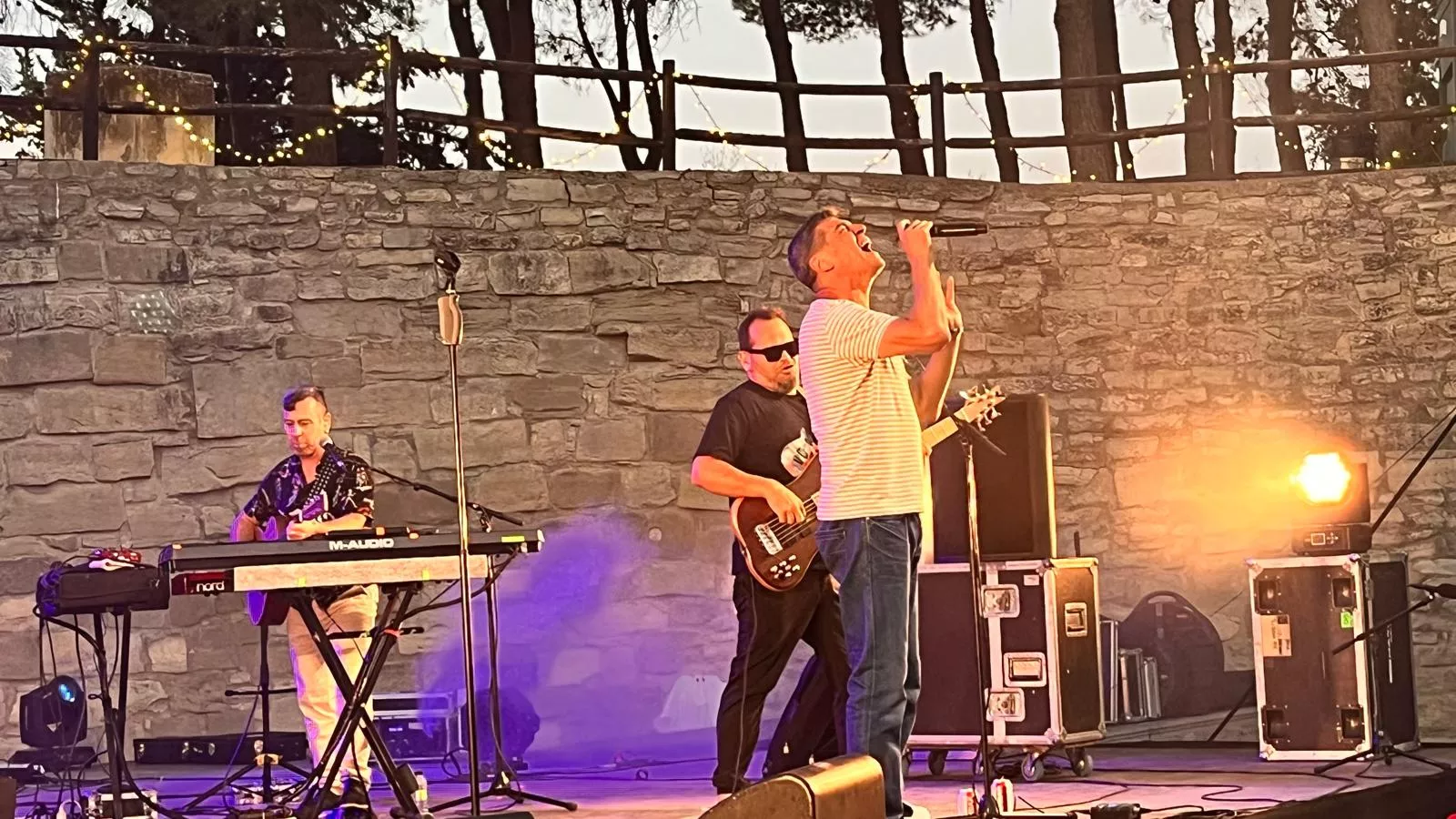 Actuación de Javier Ojeda en el Metro Festival 2025 en Almudévar. Foto Mercedes Manterola