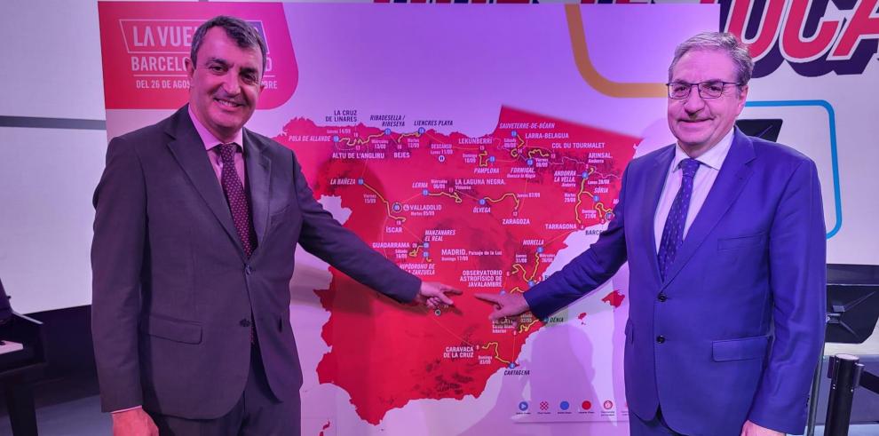 Javier Guillén, director de La Vuelta, y José Manuel Franco, presidente del Consejo Superior de Deportes.