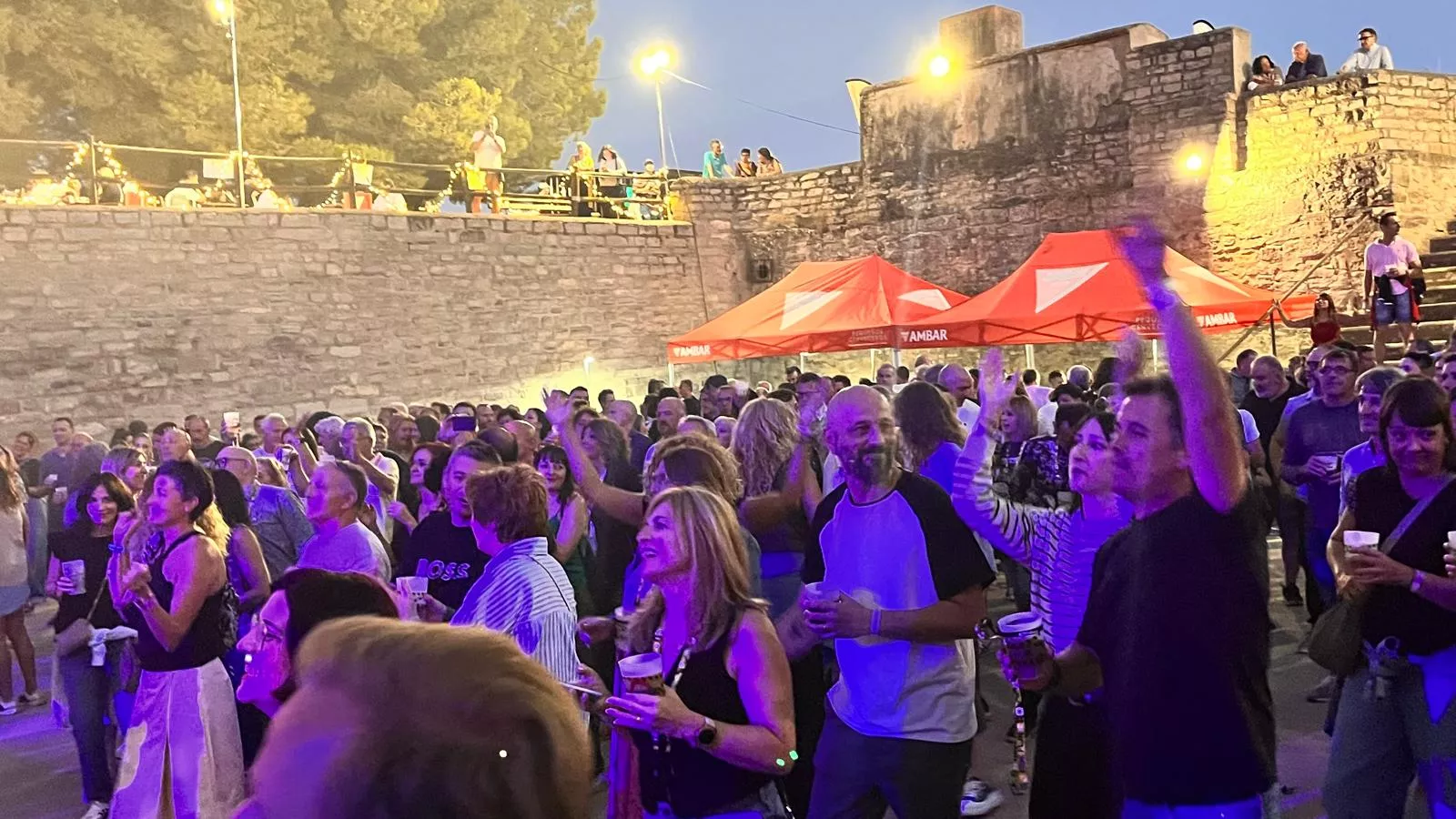 Actuación de Javier Ojeda en el Metro Festival 2025 en Almudévar. Foto Mercedes Manterola