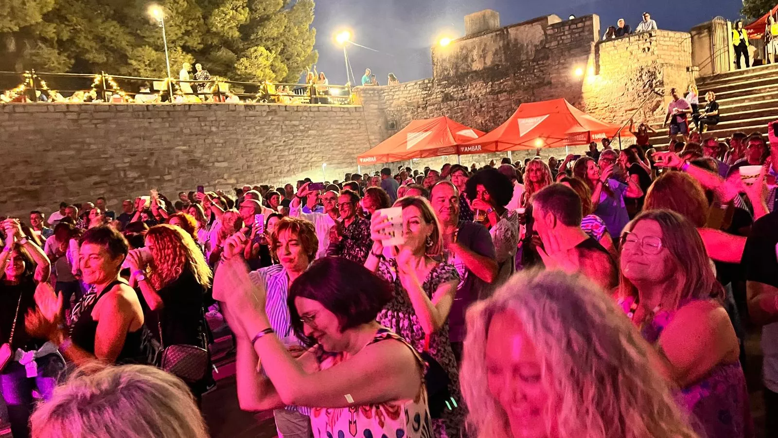 Actuación de Javier Ojeda en el Metro Festival 2025 en Almudévar. Foto Mercedes Manterola