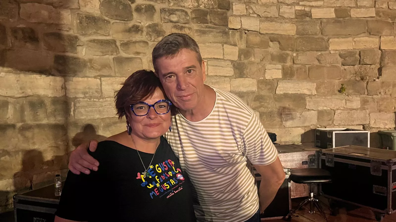 Actuación de Javier Ojeda en el Metro Festival 2025 en Almudévar. Foto Mercedes Manterola