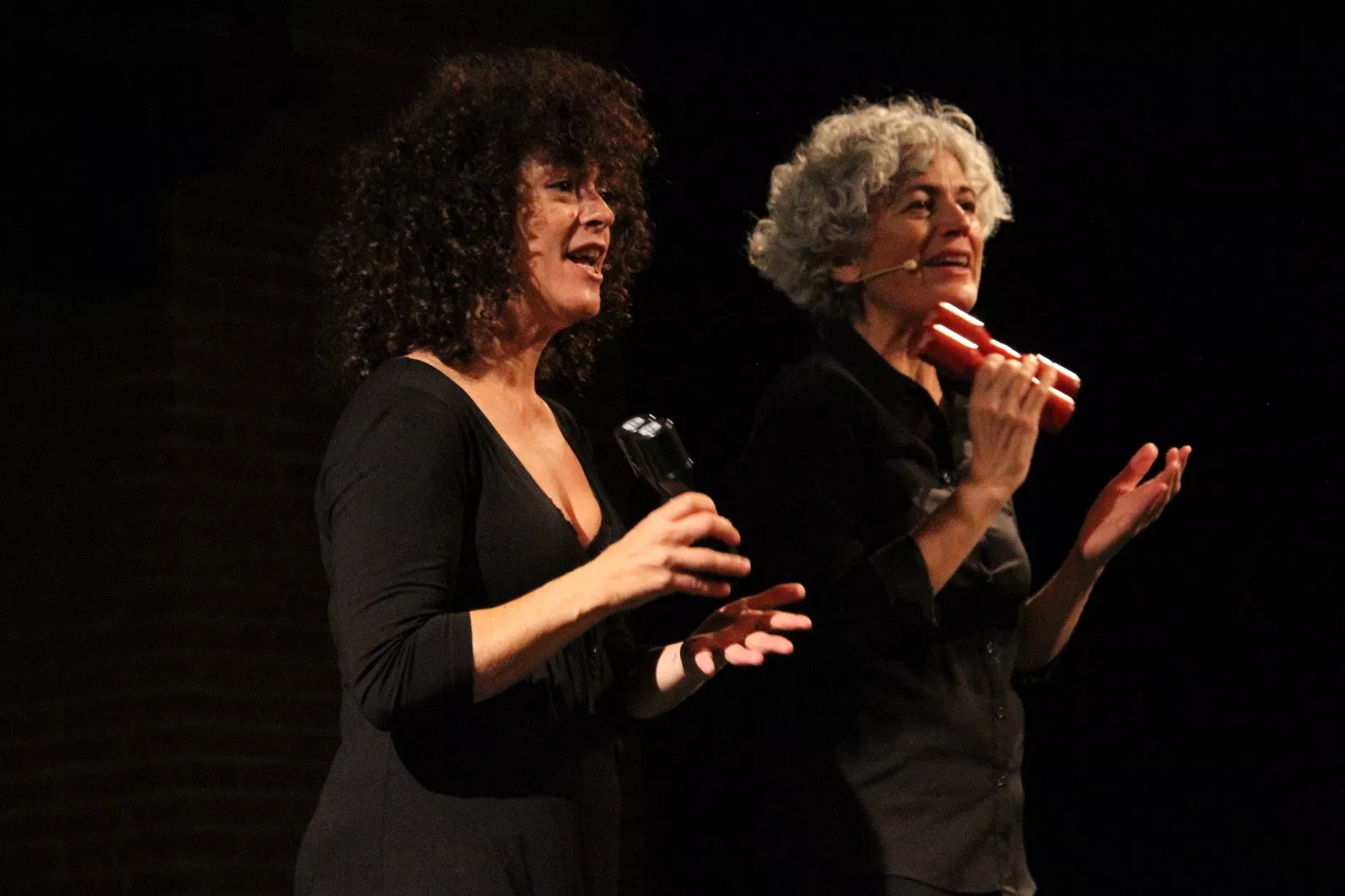 Pato Badián y Cristina Verbena representando VOZ(es) en Robres. Foto Carlos Neofato