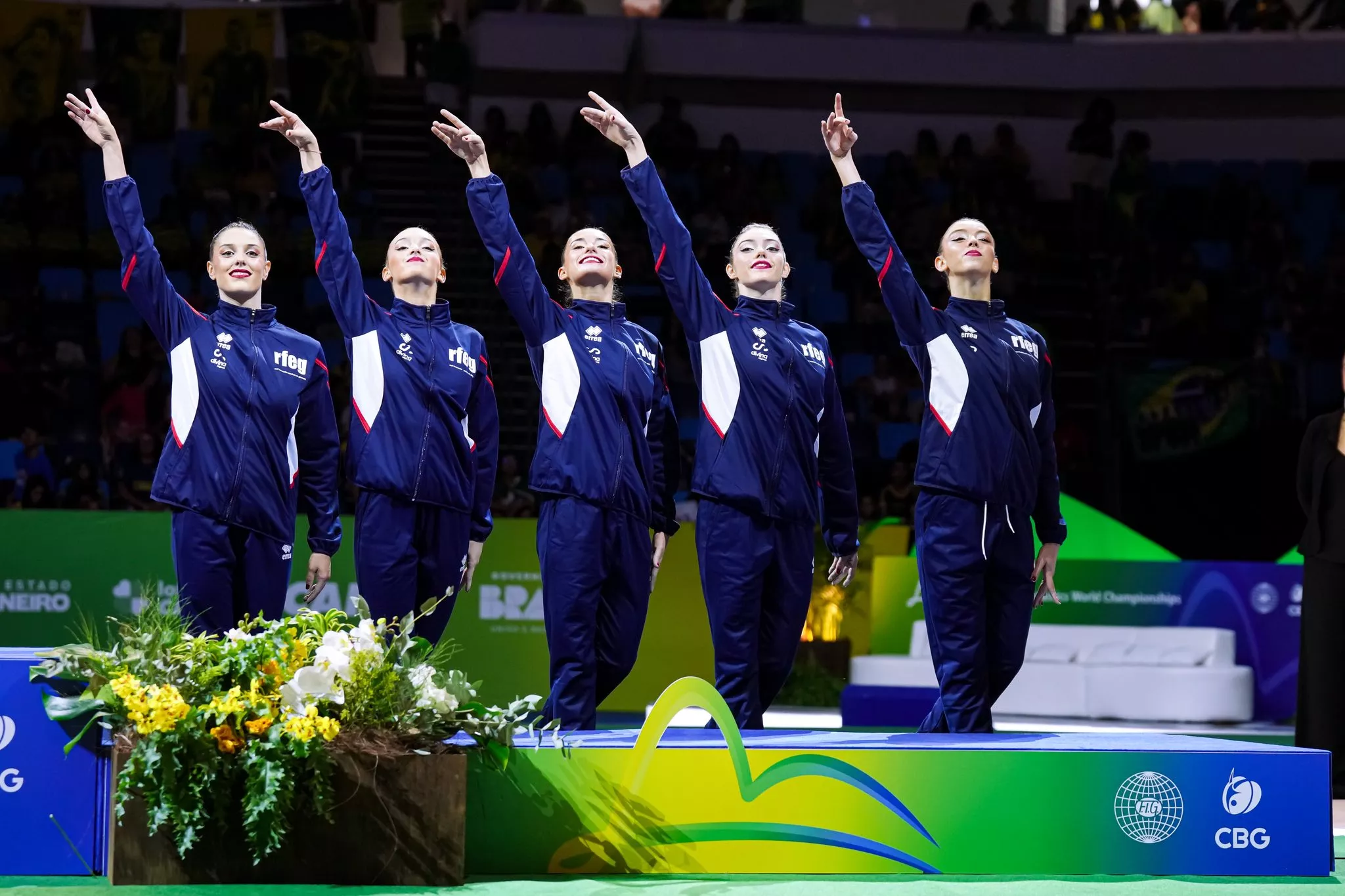  Inés Bergua y España en la final de 5 cintas del Mundial. Foto RFEG