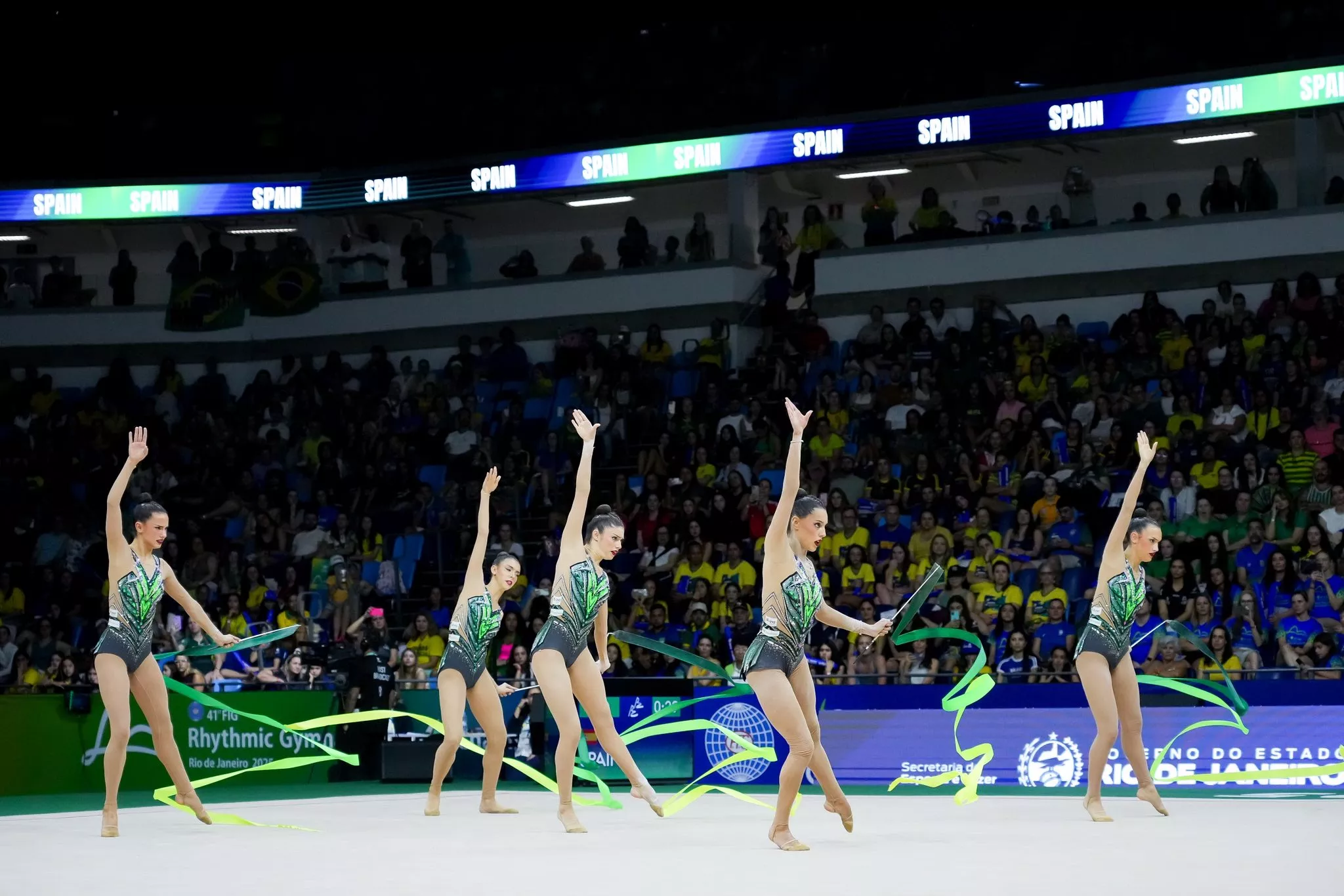  Inés Bergua y España en las finales de 5 cintas y Mixto del Mundial. Foto RFEG