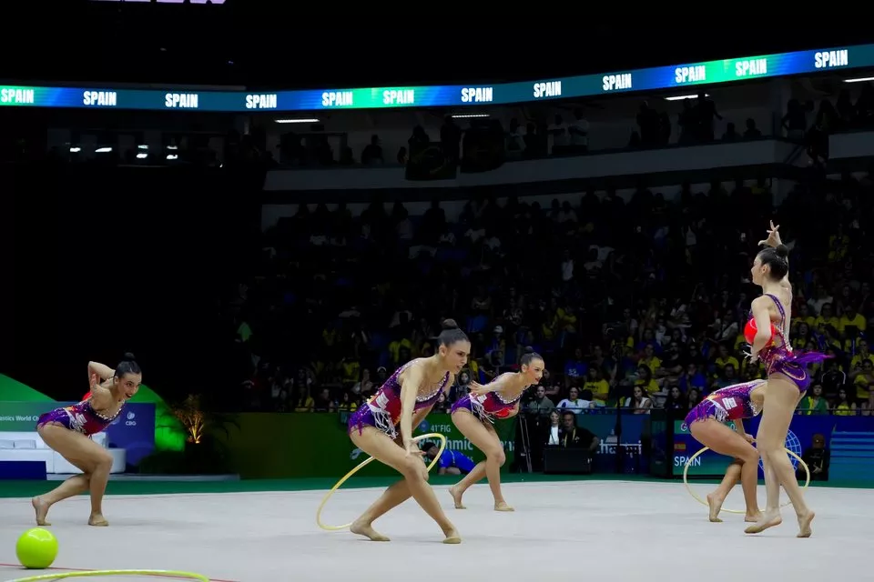  Inés Bergua y España en las finales de 5 cintas y Mixto del Mundial. Foto RFEG