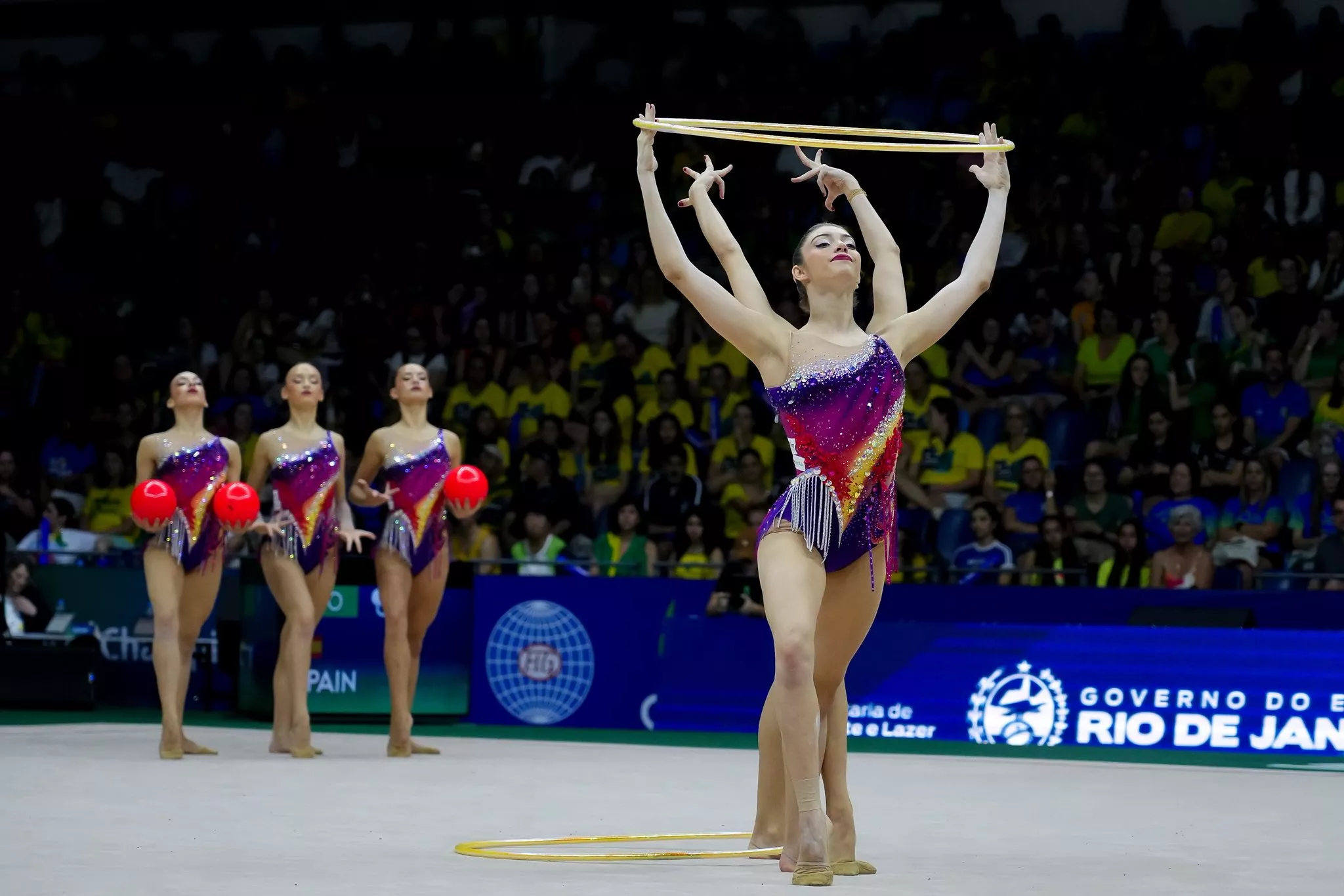  Inés Bergua y España en las finales de 5 cintas y Mixto del Mundial. Foto RFEG
