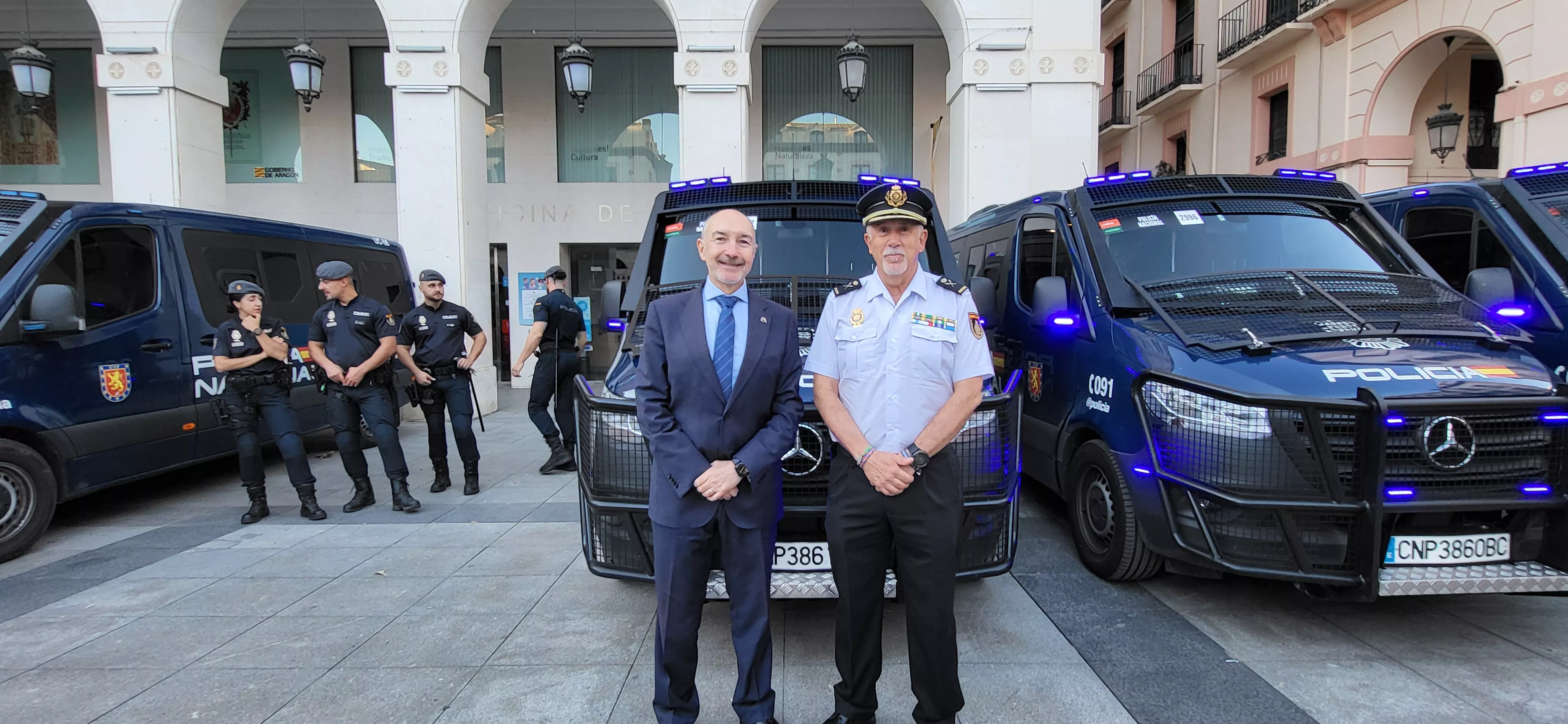 Fernando Beltrán y Florentino Marín en la presentación del dispositivo. Foto Mercedes Manterola