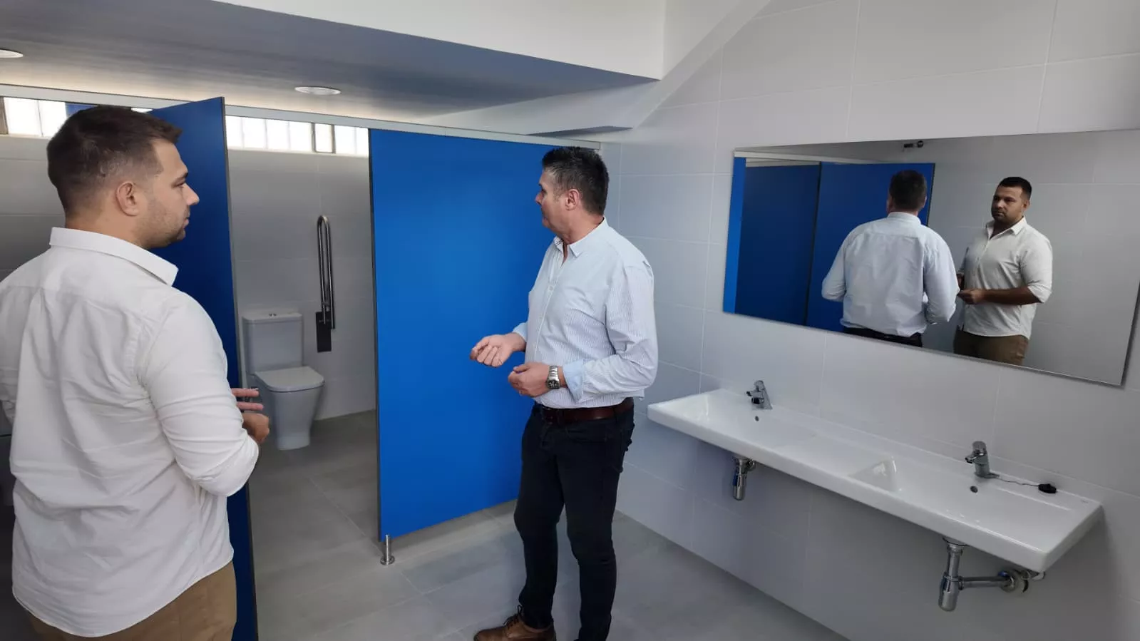 Gramún y Casanova en los vestuarios.