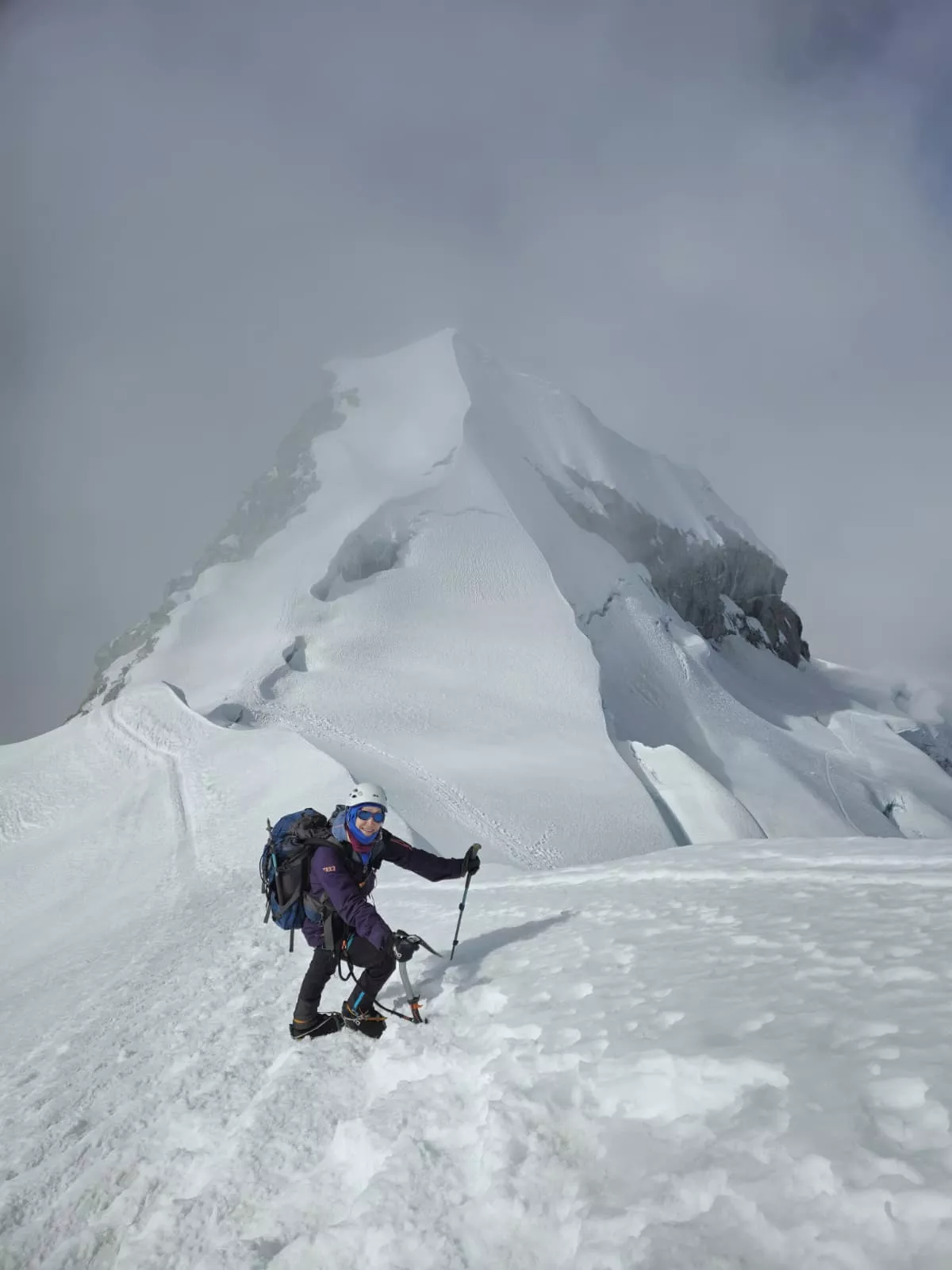 Alegría Barri en los Andes.