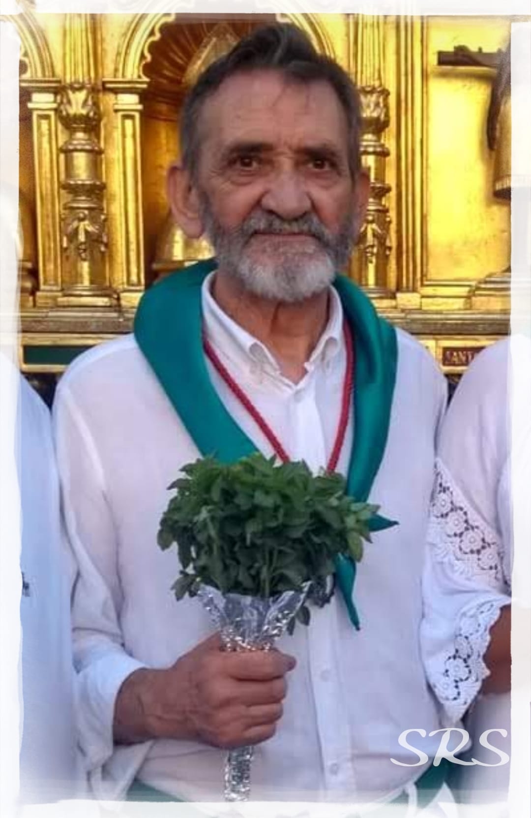 Bizén d'o Río, San Lorenzo, blanco y verde y albahaca. La oración va por dentro