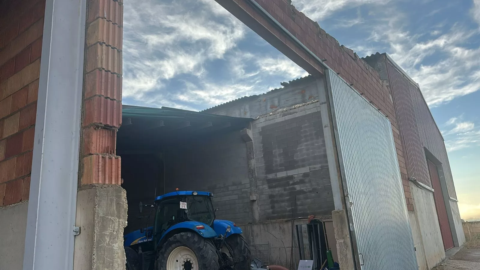 Daños del temporal en Binéfar y Barbastro. Daños del temporal en Binéfar y Barbastro.