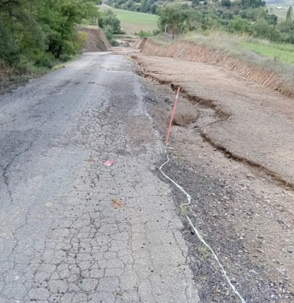 Aspecto actual de la carretera que atraviesa el barranco del Solano