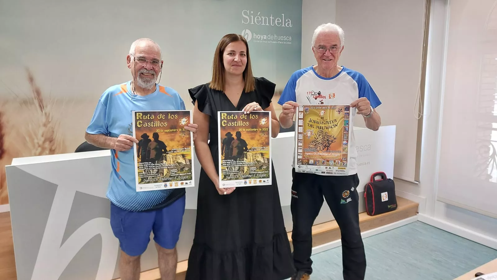 José María Gállego, Mónica Soler y Julián Ordovás en la presentación de la Ruta de los Castillos José María Gállego, Mónica Soler y Julián Ordovás en la presentación de la Ruta de los Castillos