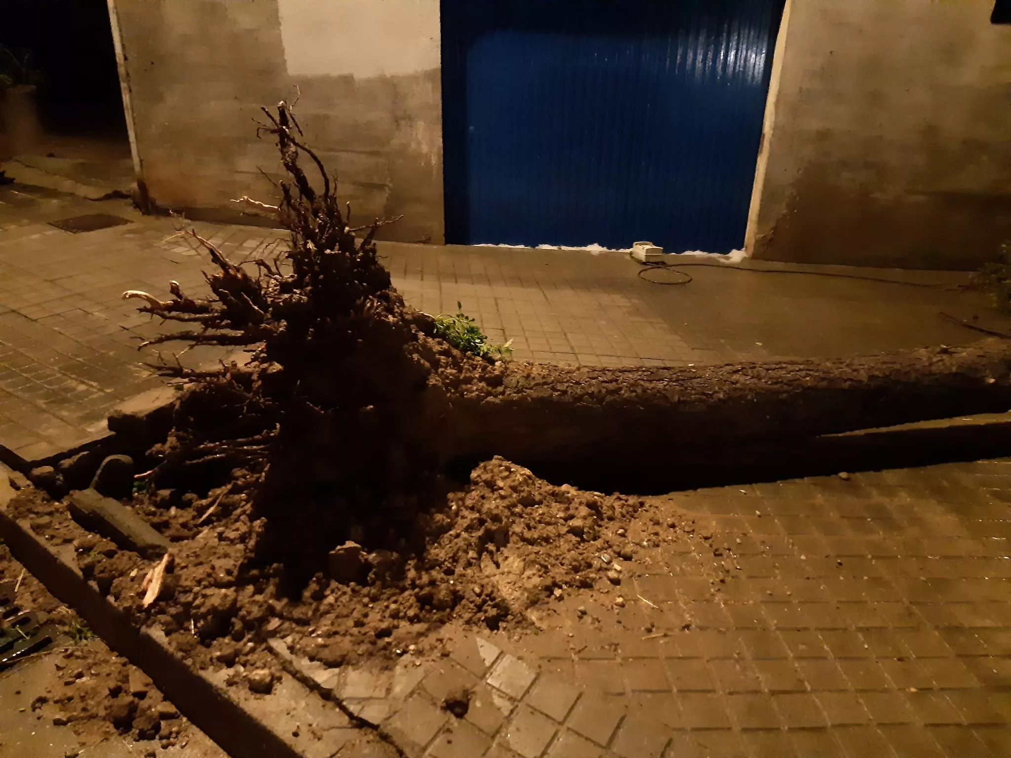 Daños causados por una fuerte tormenta en Binéfar.