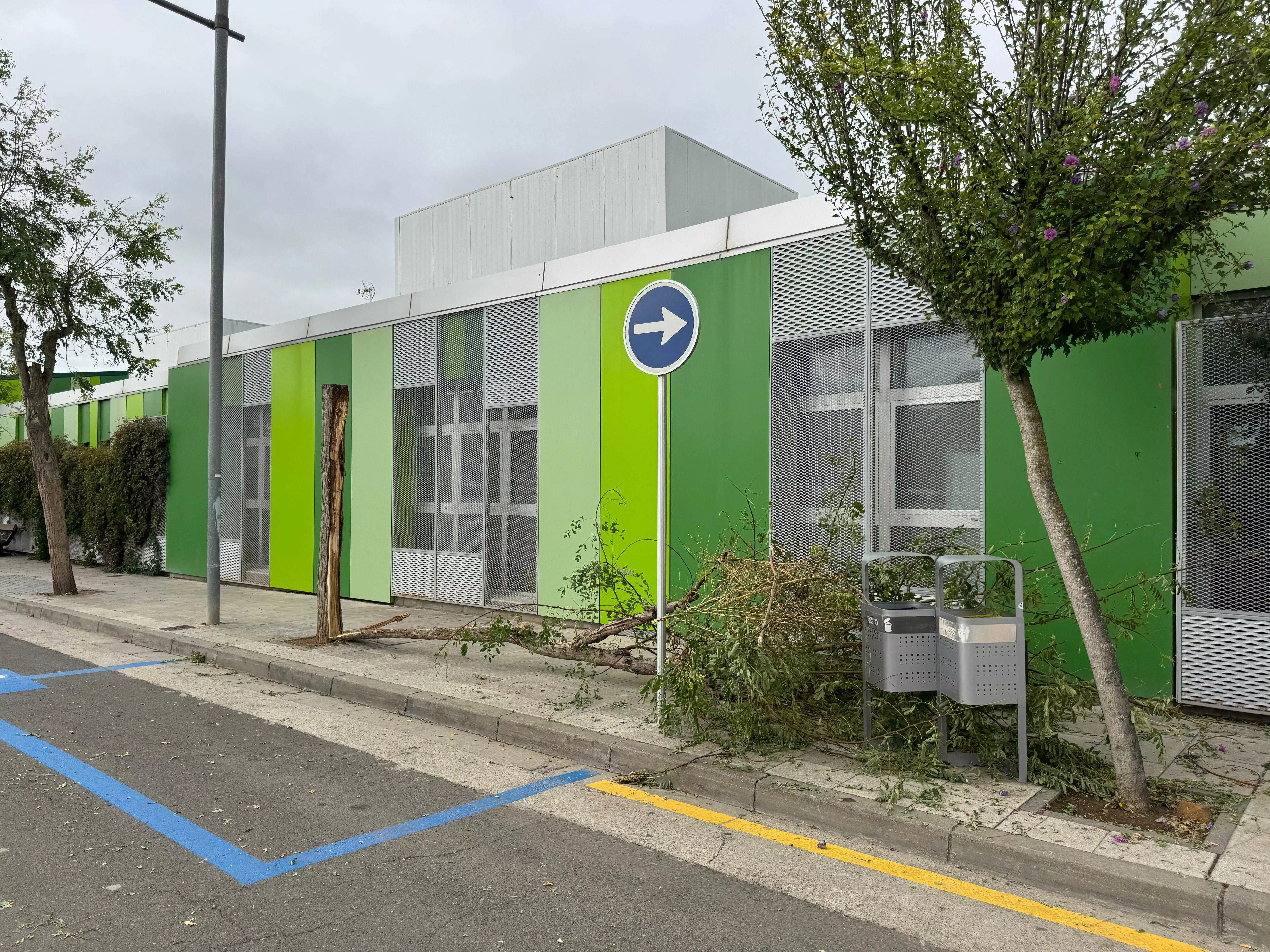 La tormenta afectó al Centro de Salud binefarense.