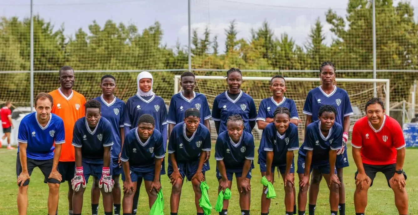 Futbolistas de Kenia que se beneficiarán del convenio entre la Fundación Alcoraz y Safaricom
