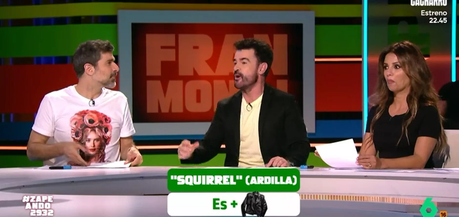 Fran Monaj entre Frank López y Mónica Cruz