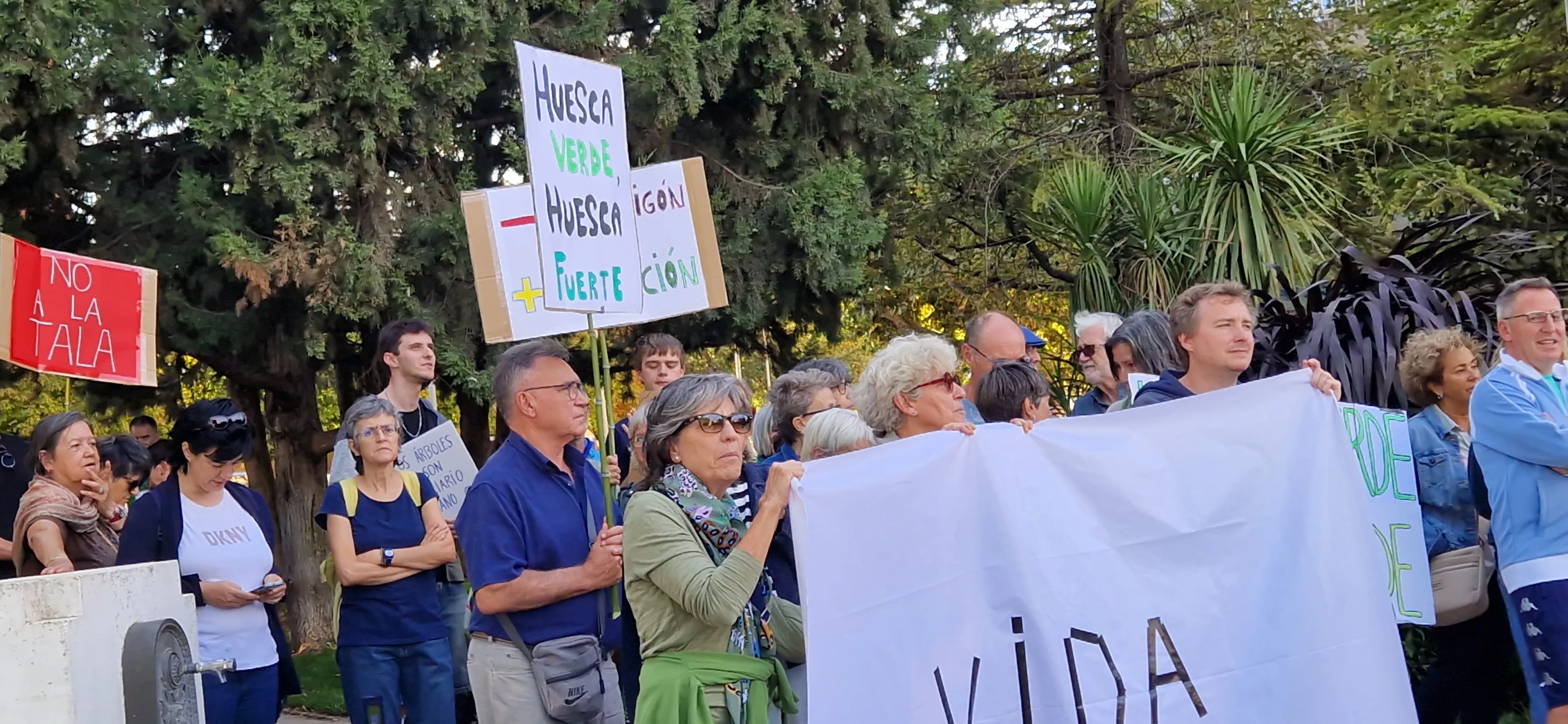 Manifestación en contra de la tala de árboles. Foto Myriam Martínez