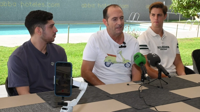 Los tres ilicitanos en la rueda de prensa Los tres ilicitanos en la rueda de prensa