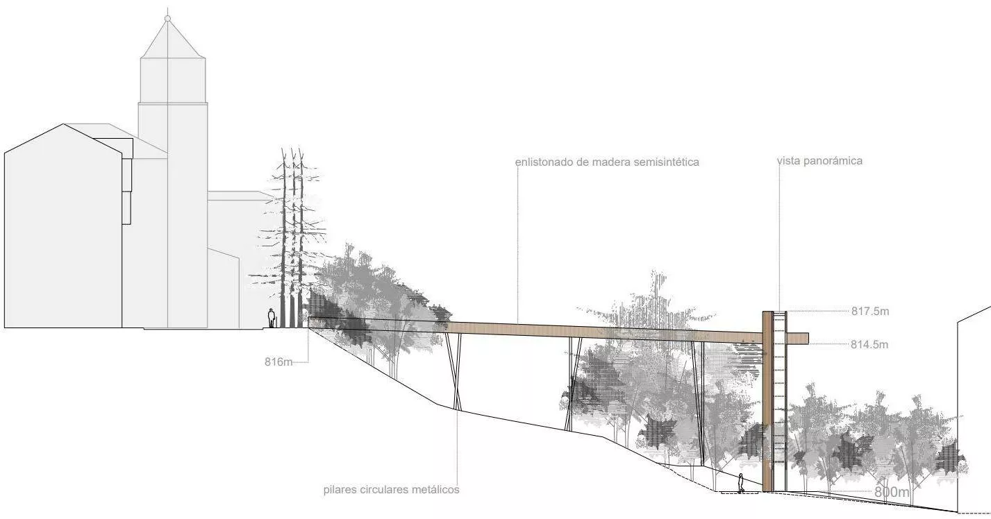 Jaca impulsa una pasarela sobre las vías de tren y un ascensor en Membrilleras.