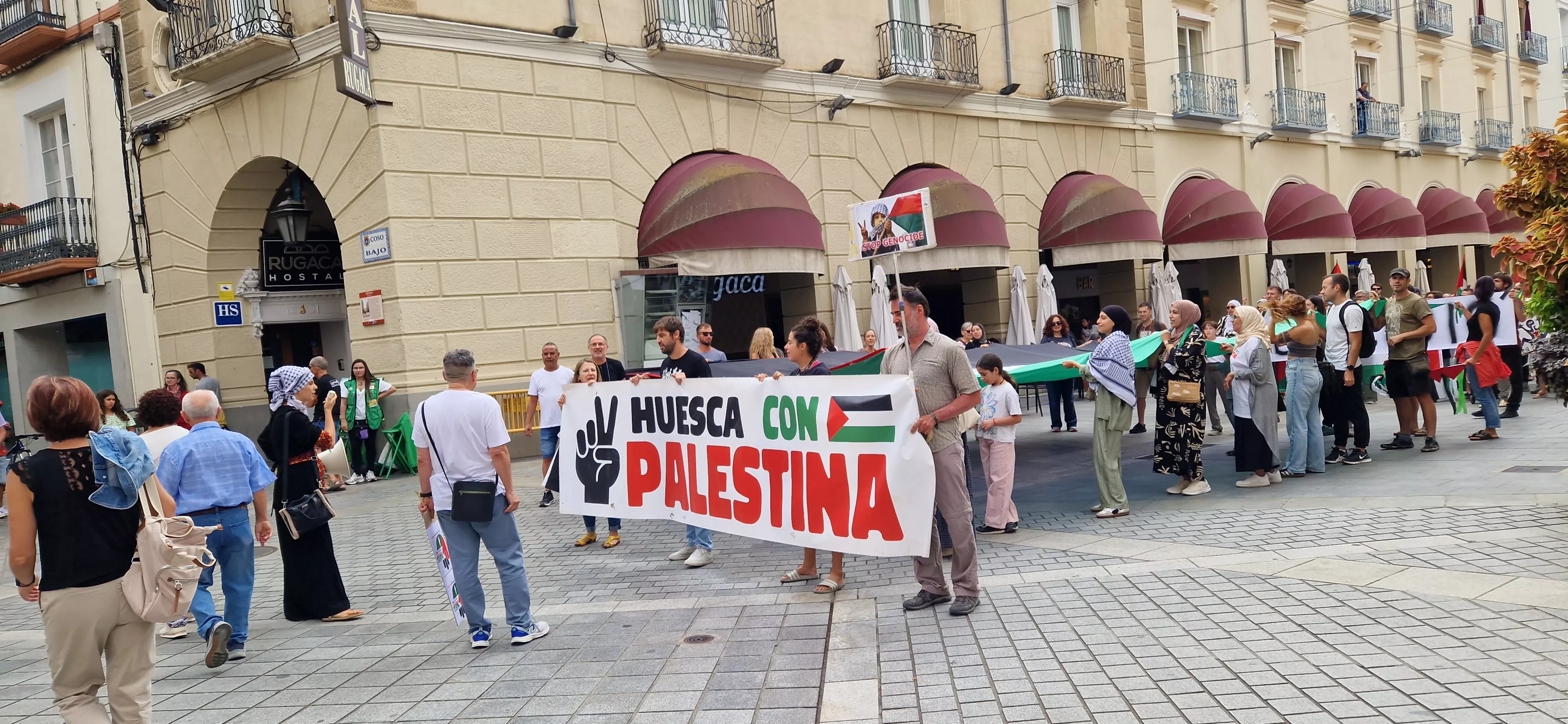 Manifestación de apoyo a Palestina en Huesca. Foto Myriam Martínez