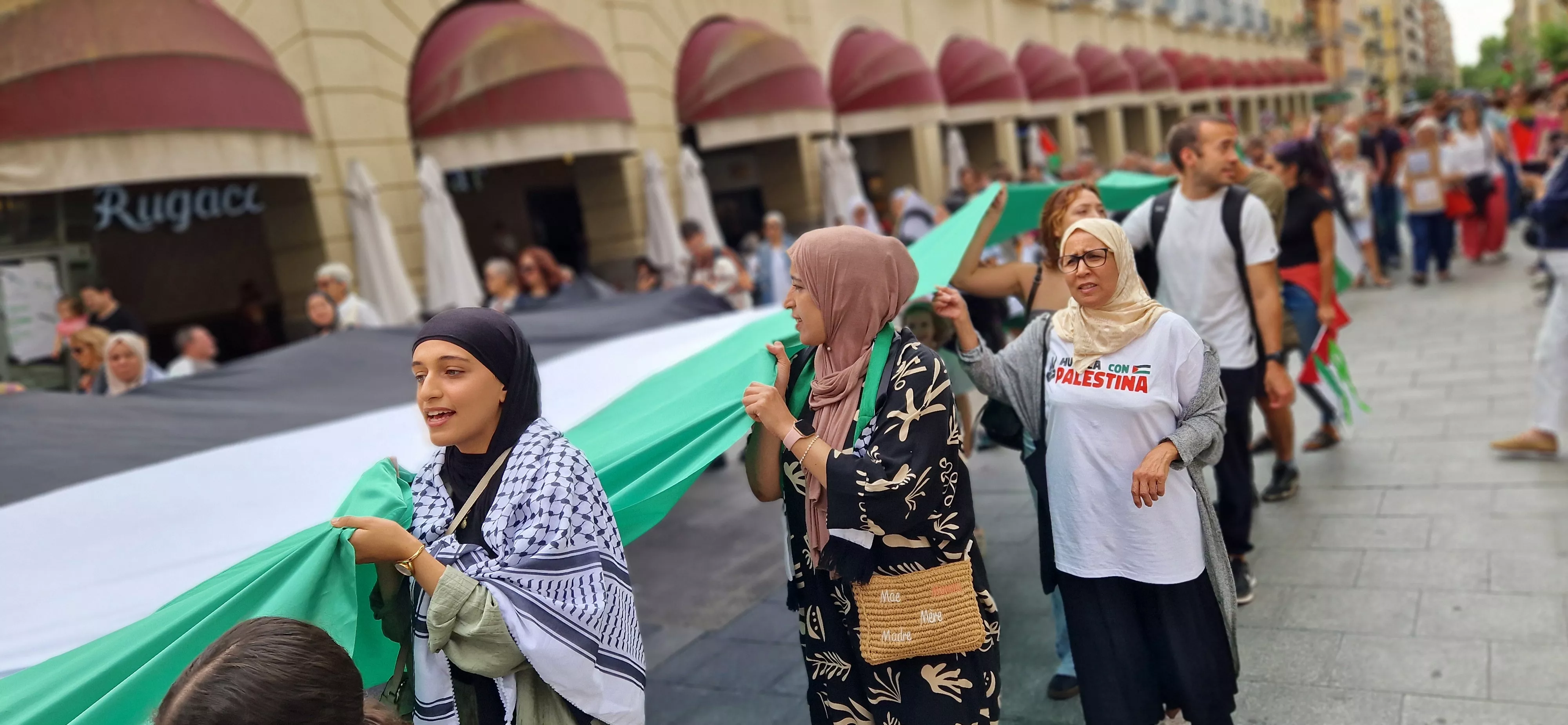 Manifestación de apoyo a Palestina en Huesca. Foto Myriam Martínez