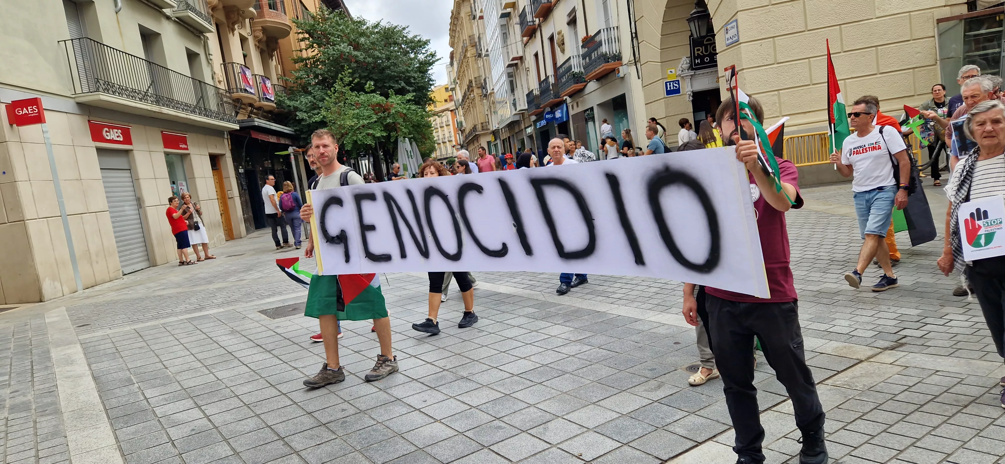Manifestación de apoyo a Palestina en Huesca. Foto Myriam Martínez