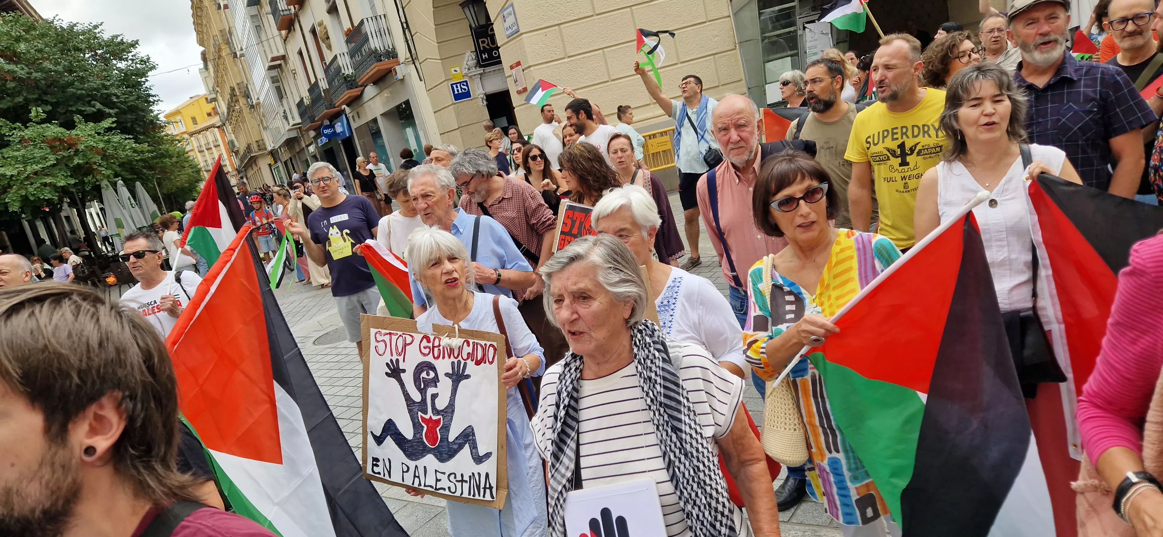 Manifestación de apoyo a Palestina en Huesca. Foto Myriam Martínez