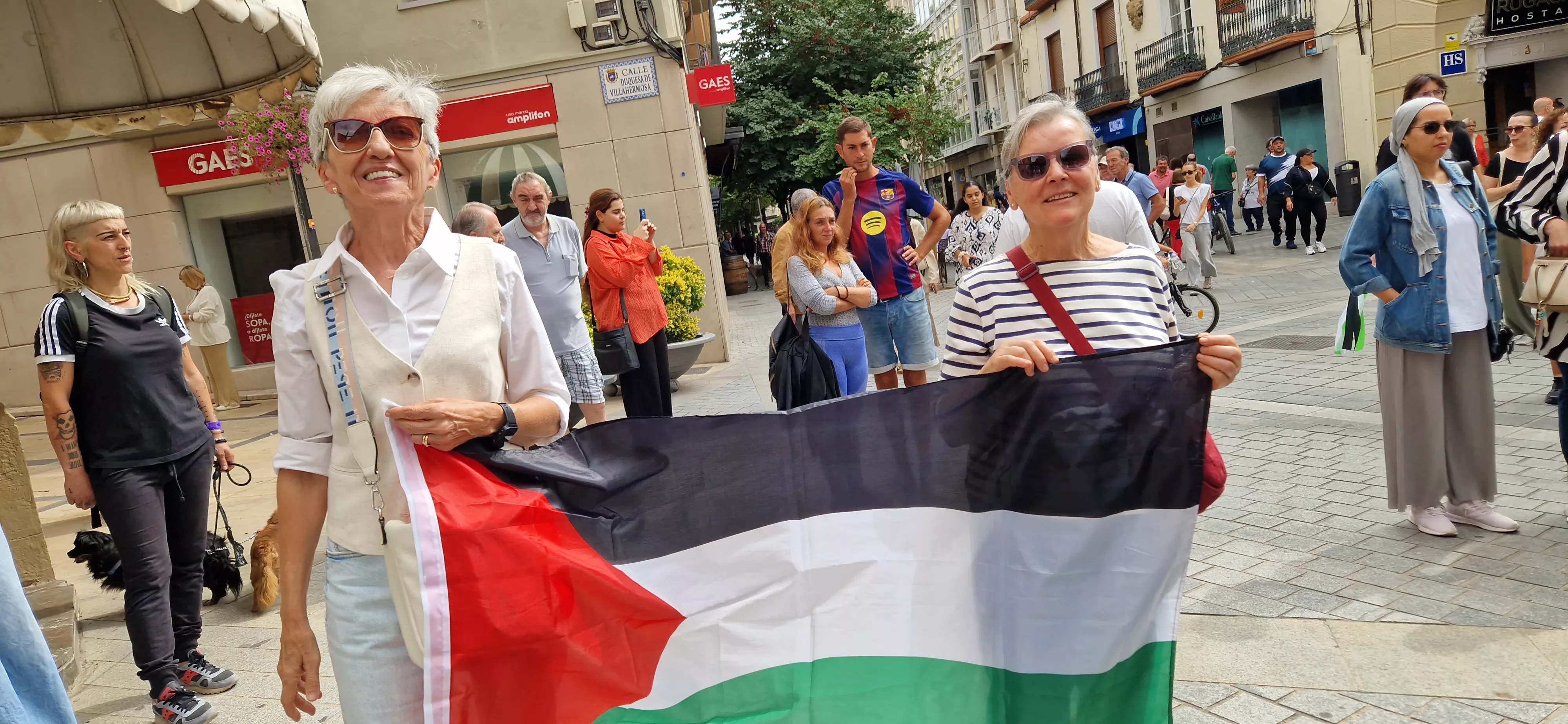 Manifestación de apoyo a Palestina en Huesca. Foto Myriam Martínez