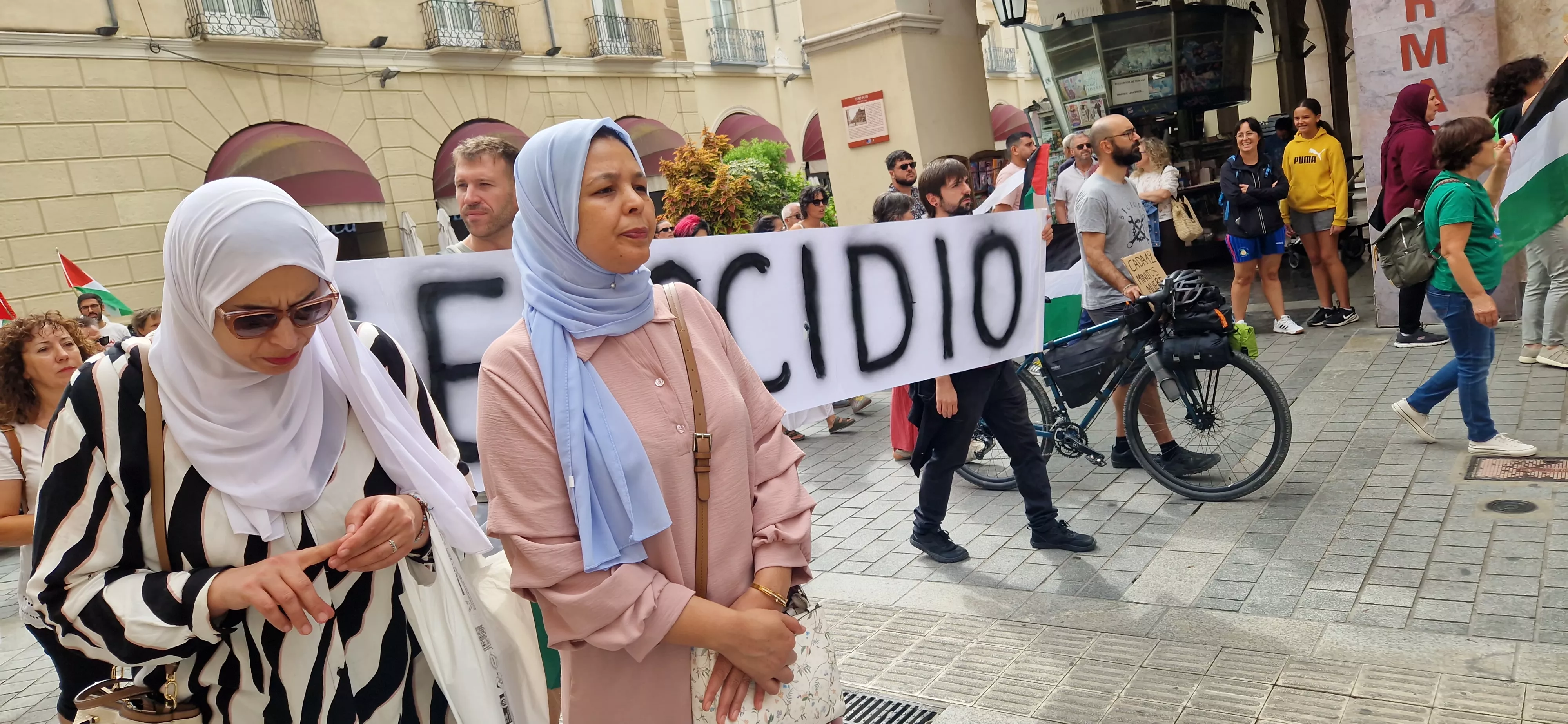 Manifestación de apoyo a Palestina en Huesca. Foto Myriam Martínez