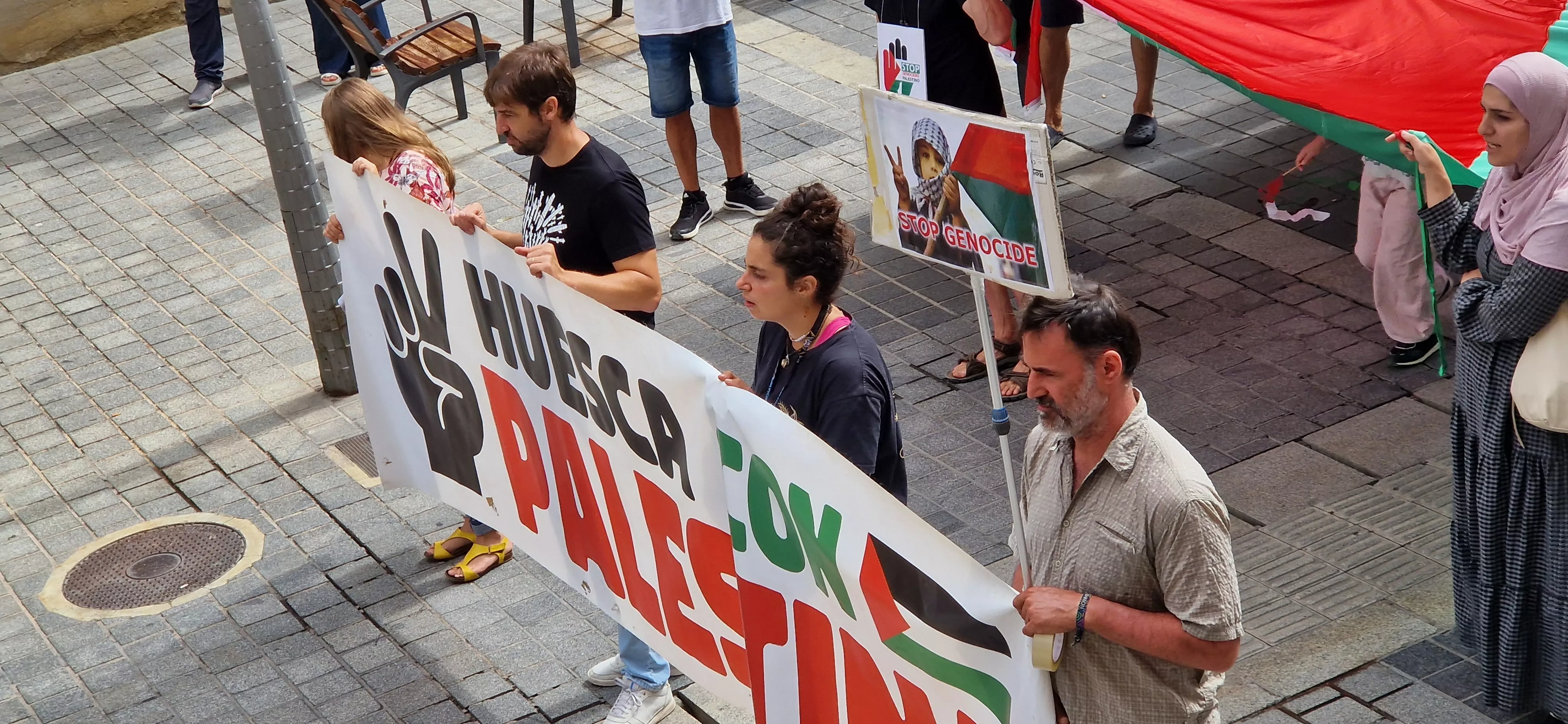Manifestación de apoyo a Palestina en Huesca. Foto Myriam Martínez