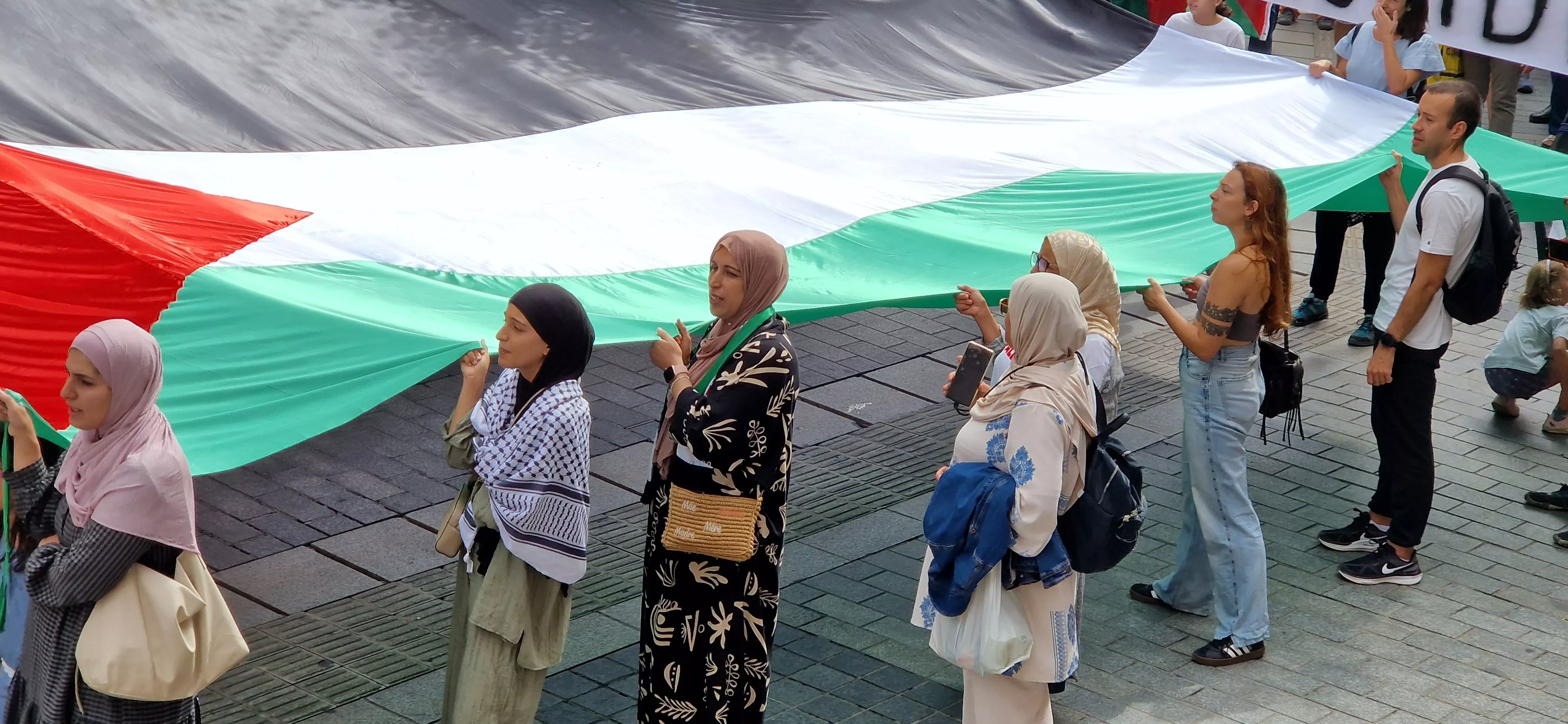 Manifestación de apoyo a Palestina en Huesca. Foto Myriam Martínez