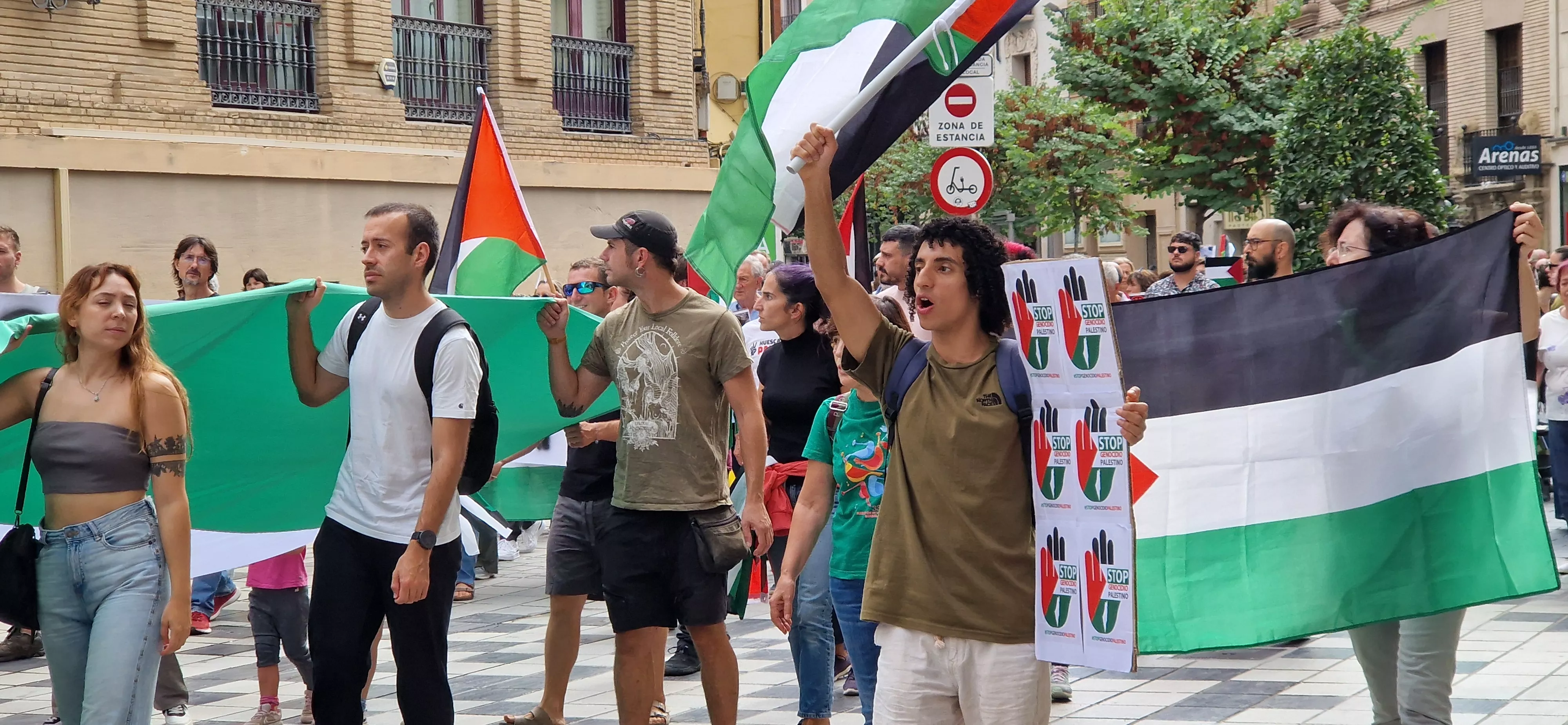 Manifestación de apoyo a Palestina en Huesca. Foto Myriam Martínez