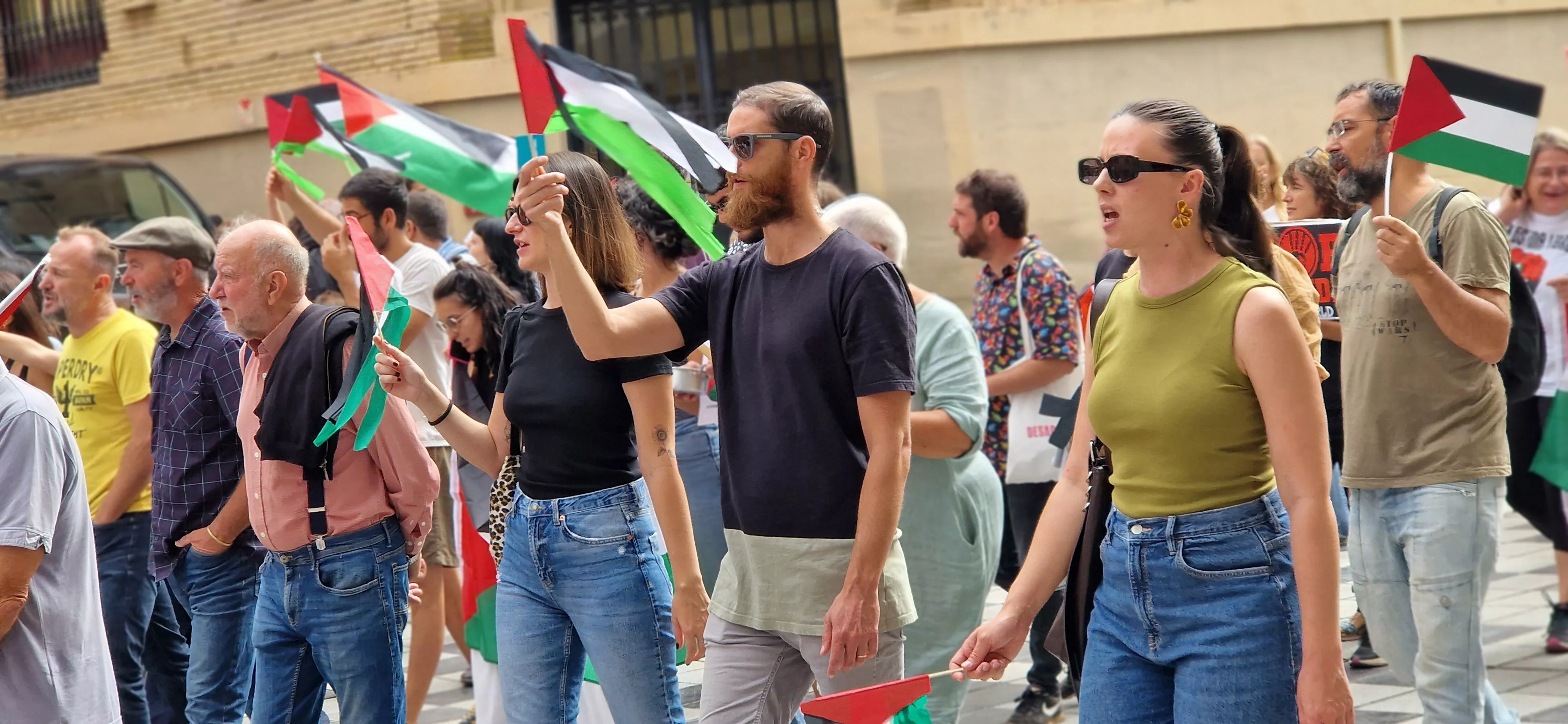 Manifestación de apoyo a Palestina en Huesca. Foto Myriam Martínez