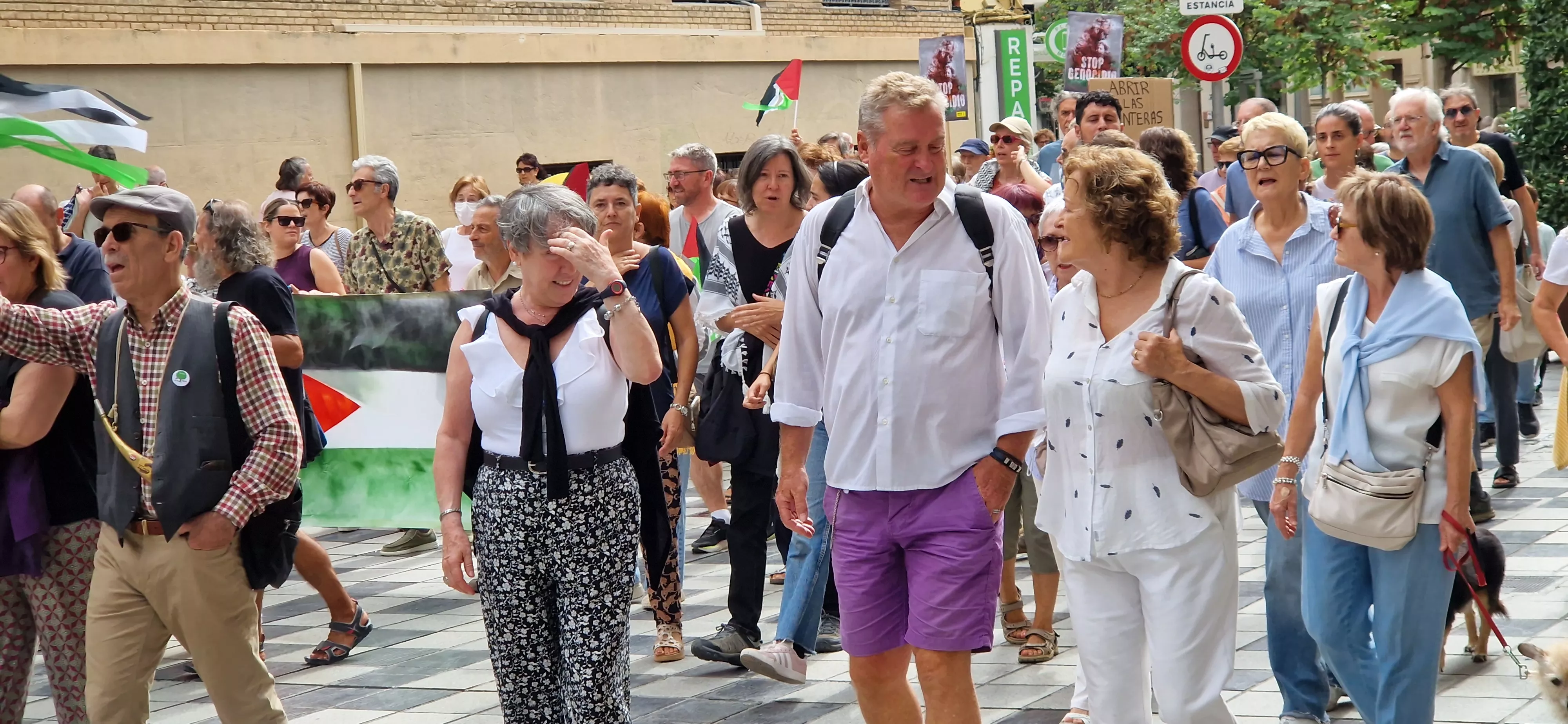 Manifestación de apoyo a Palestina en Huesca. Foto Myriam Martínez