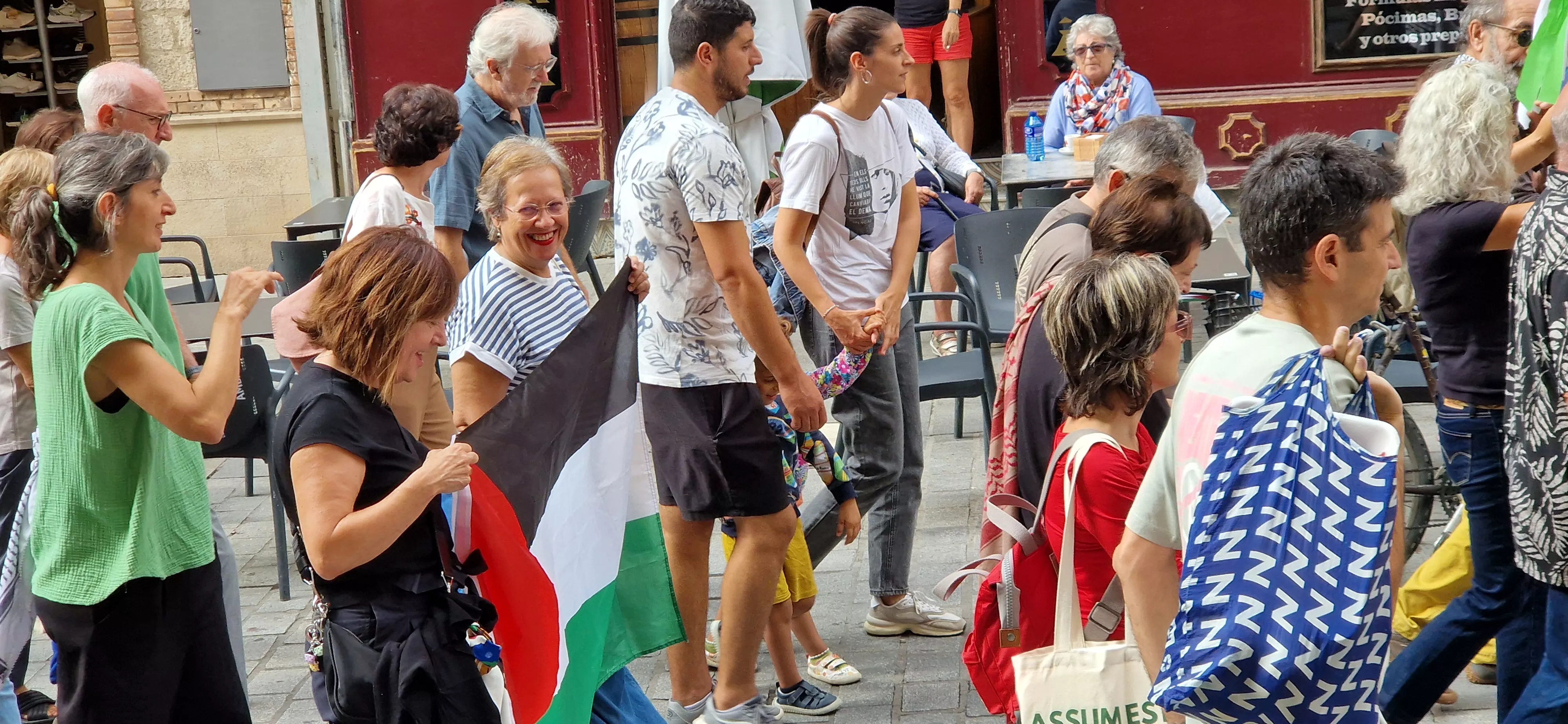 Manifestación de apoyo a Palestina en Huesca. Foto Myriam Martínez