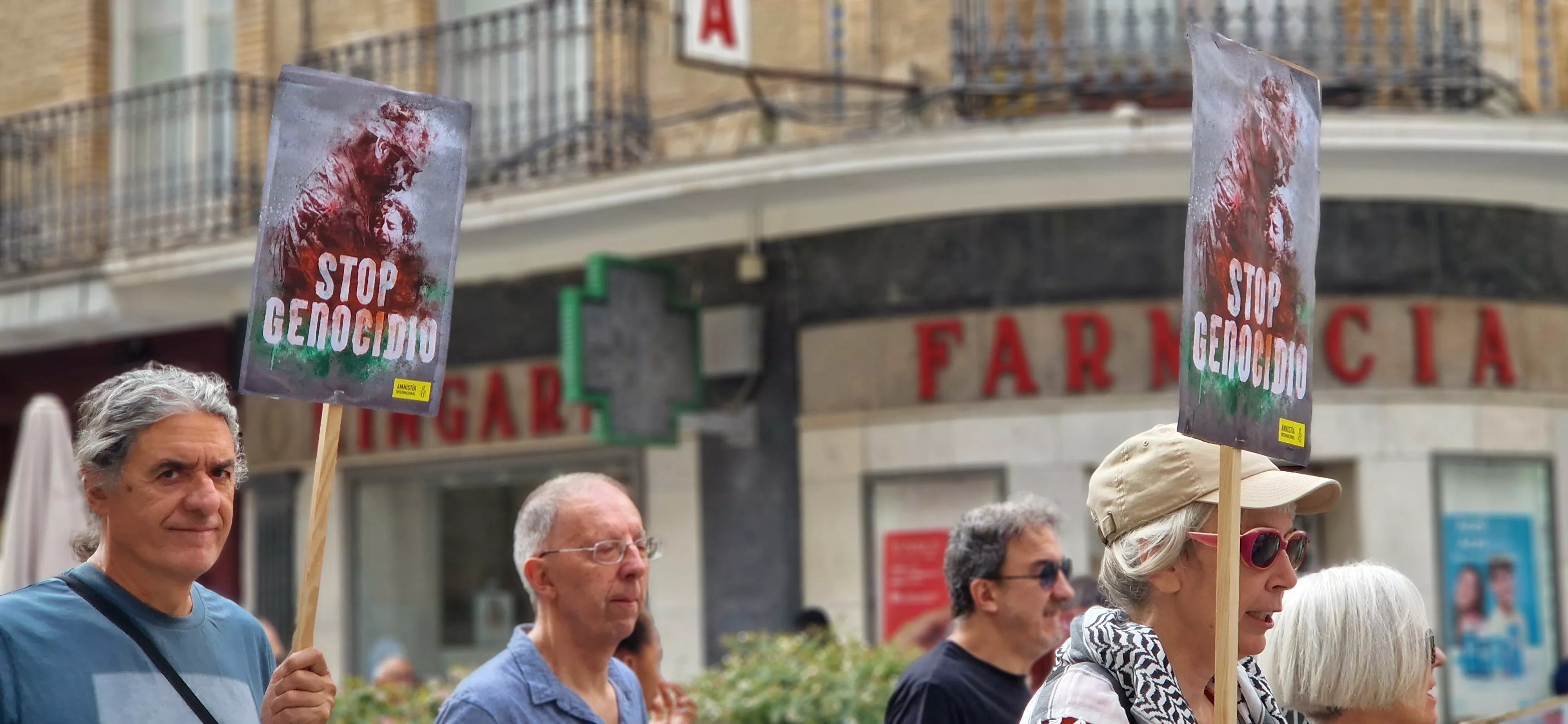 Manifestación de apoyo a Palestina en Huesca. Foto Myriam Martínez