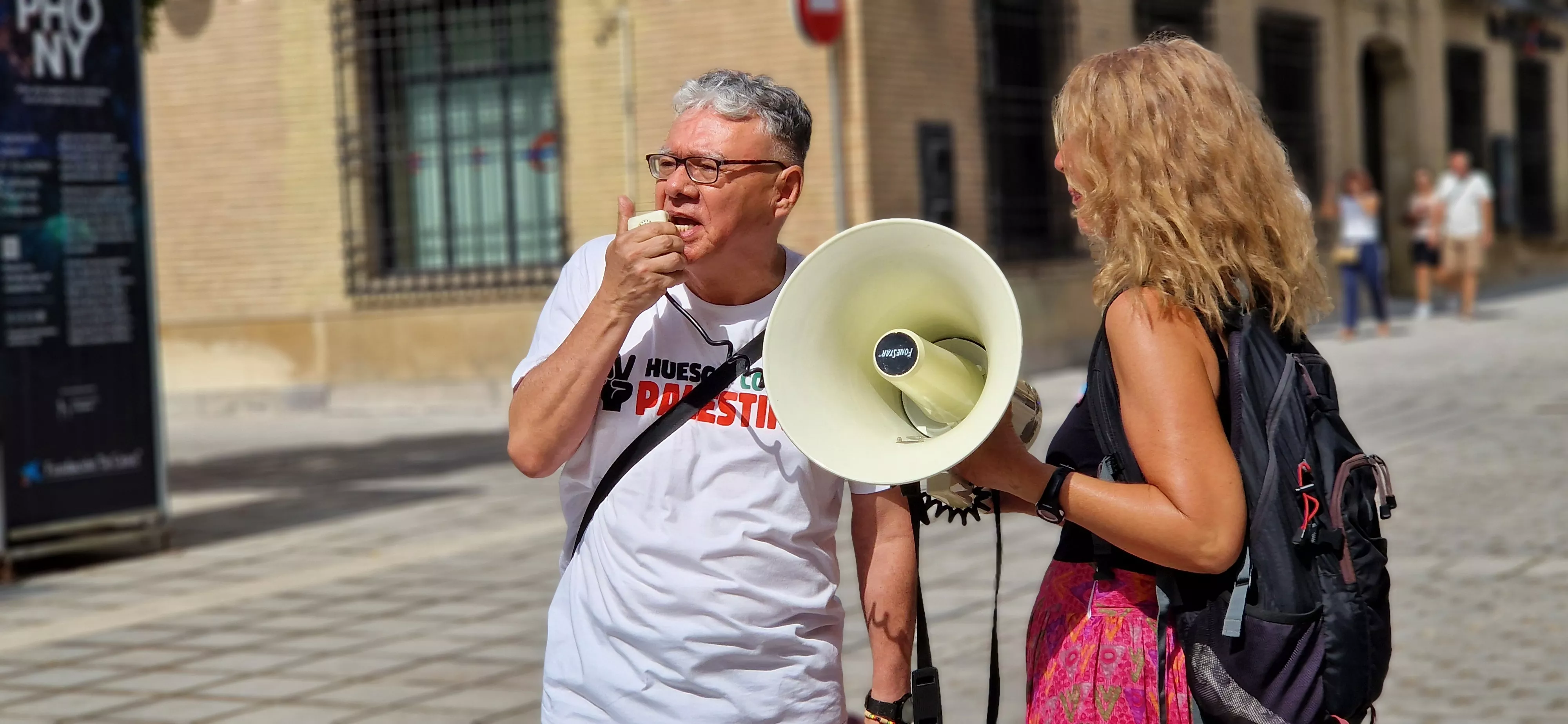 Manifestación de apoyo a Palestina en Huesca. Foto Myriam Martínez