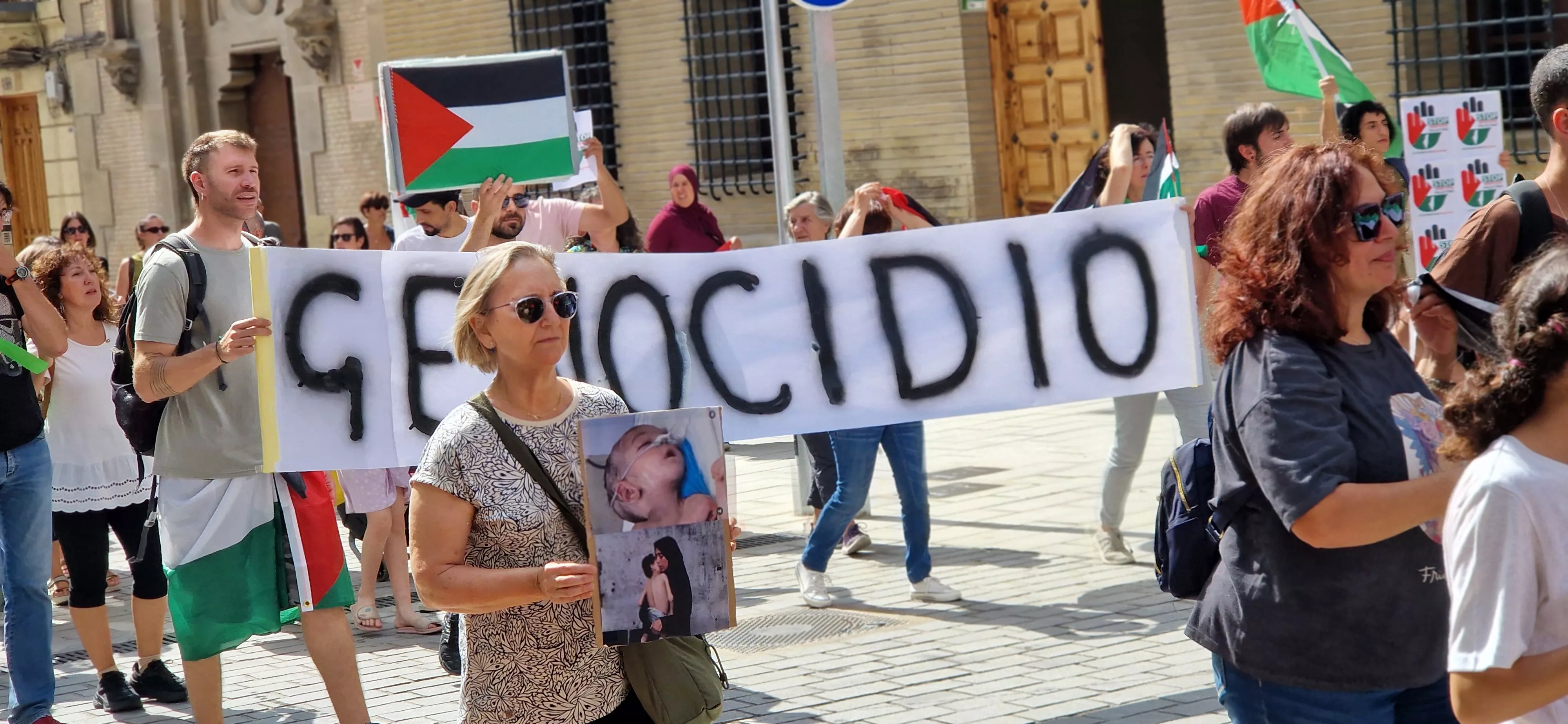 Manifestación de apoyo a Palestina en Huesca. Foto Myriam Martínez
