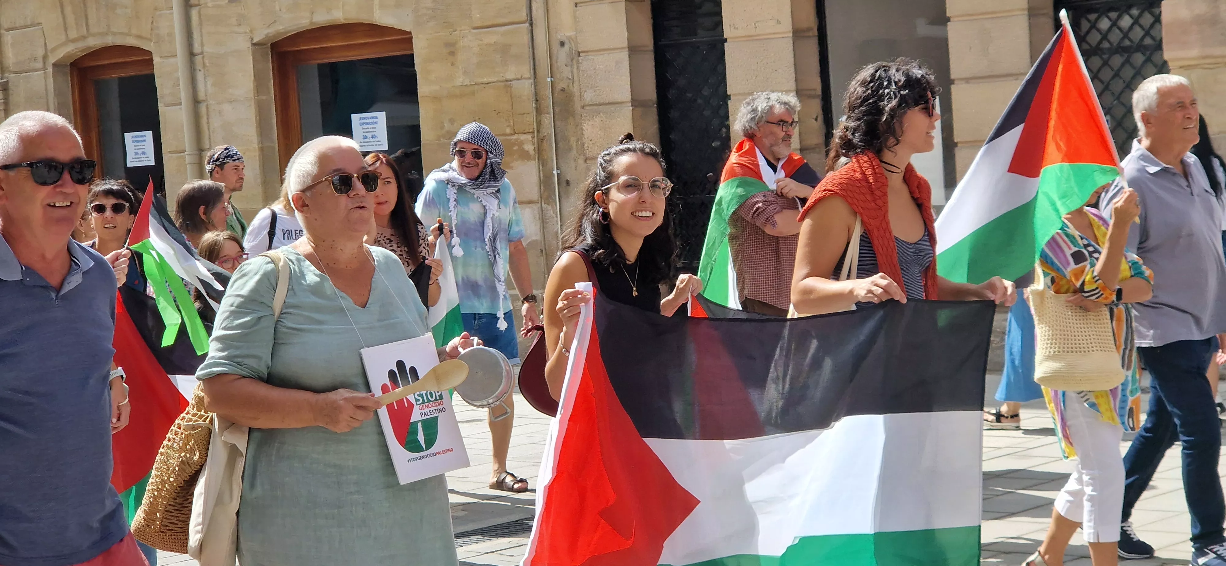 Manifestación de apoyo a Palestina en Huesca. Foto Myriam Martínez