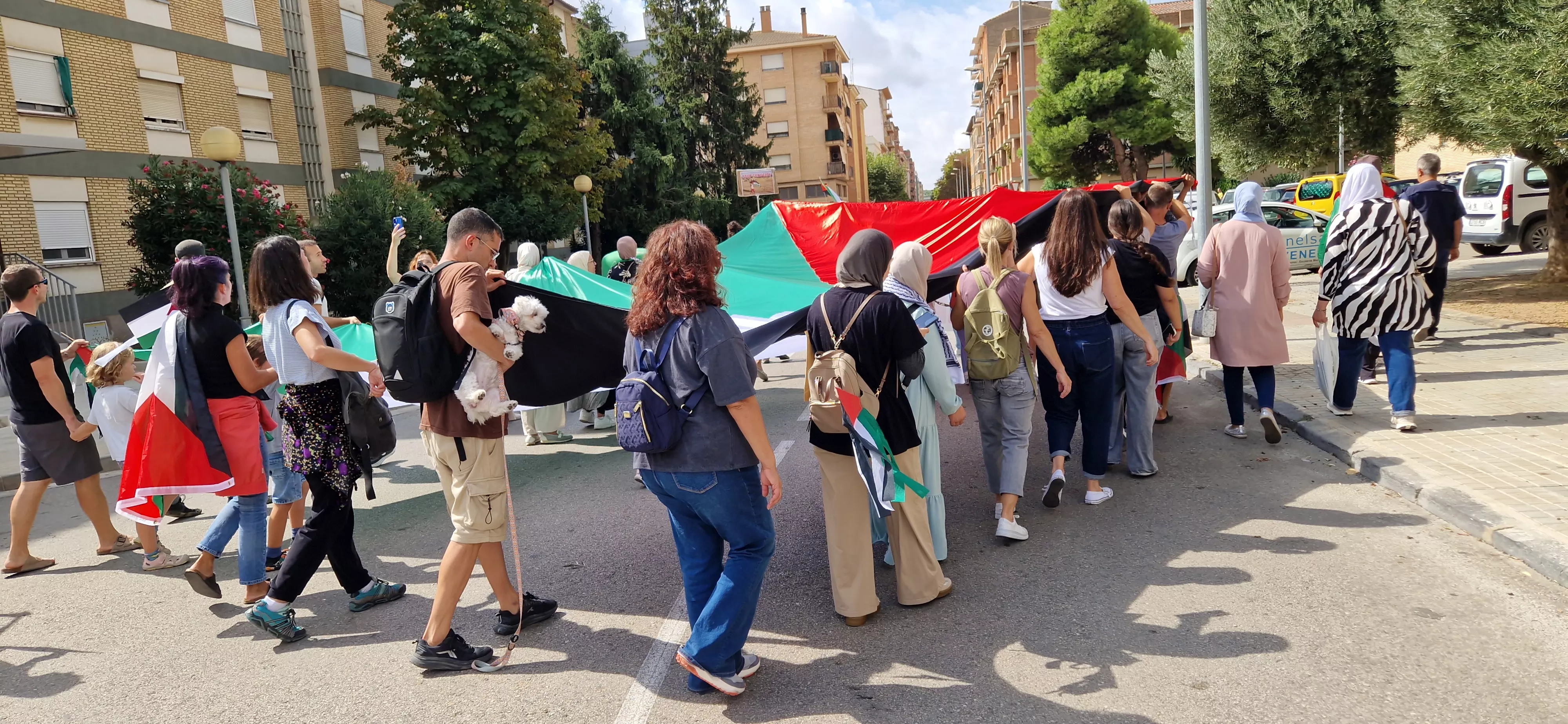 Manifestación de apoyo a Palestina en Huesca. Foto Myriam Martínez