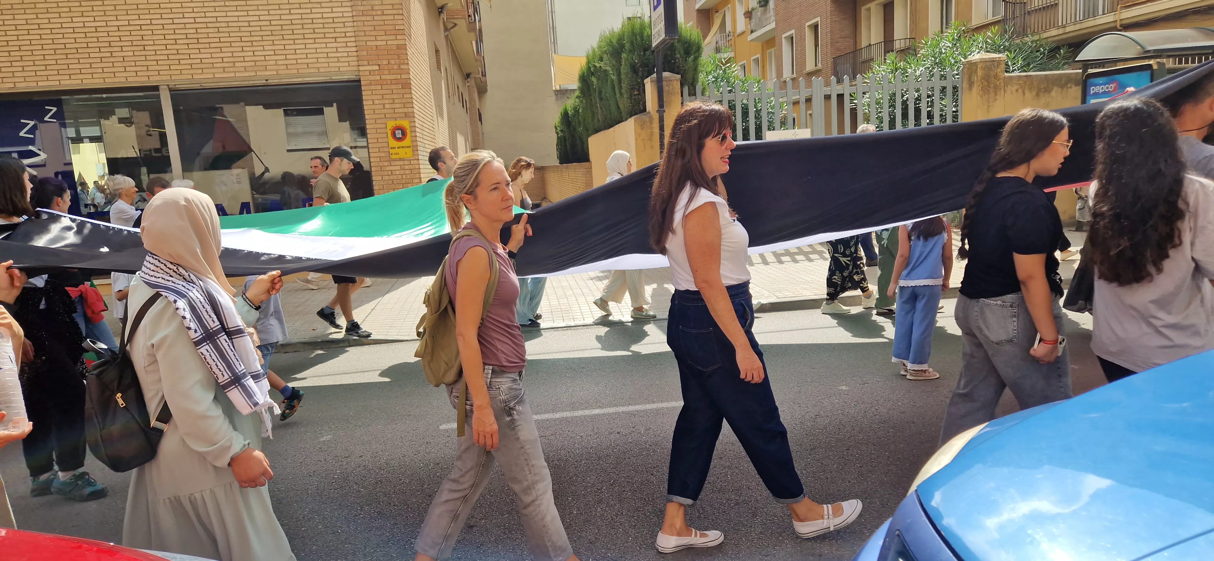 Manifestación de apoyo a Palestina en Huesca. Foto Myriam Martínez
