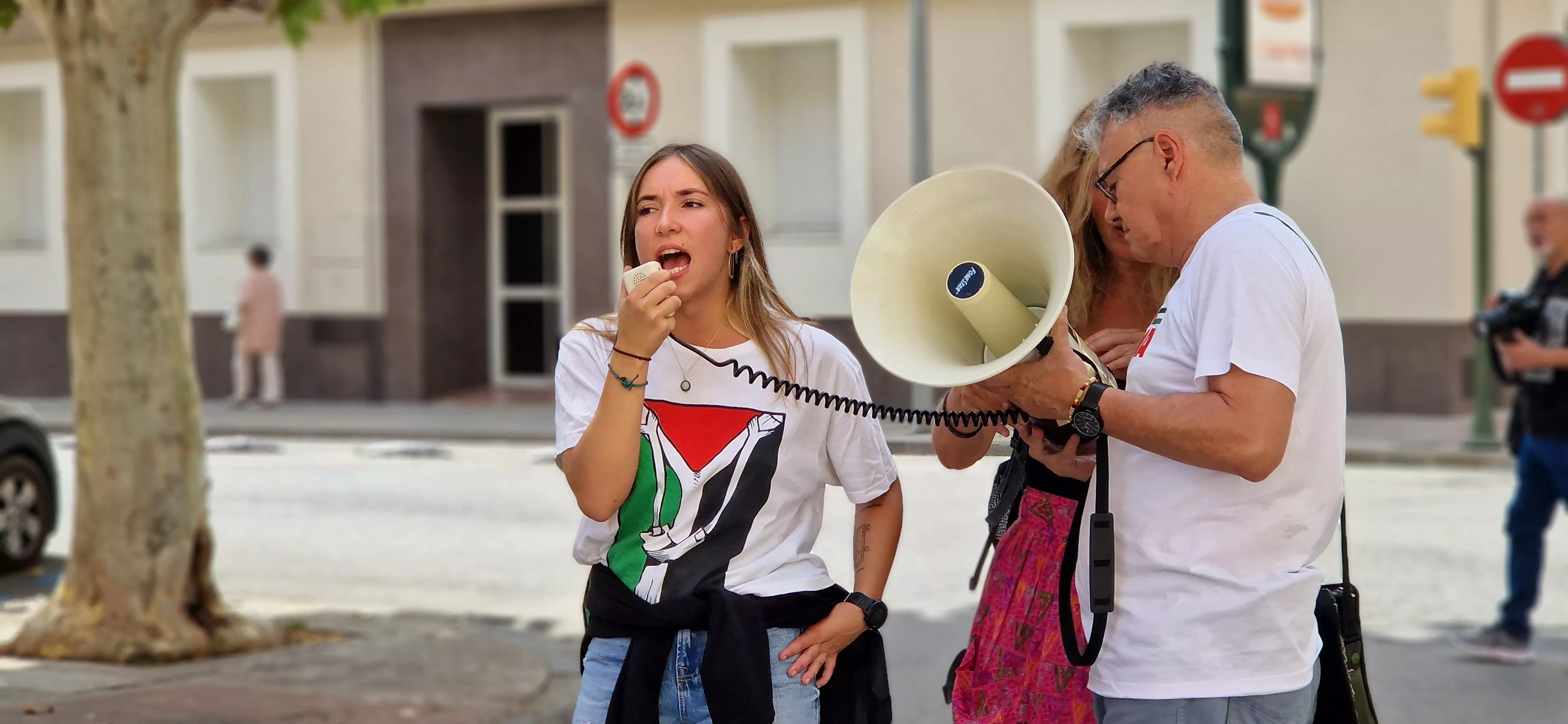 Manifestación de apoyo a Palestina en Huesca. Foto Myriam Martínez
