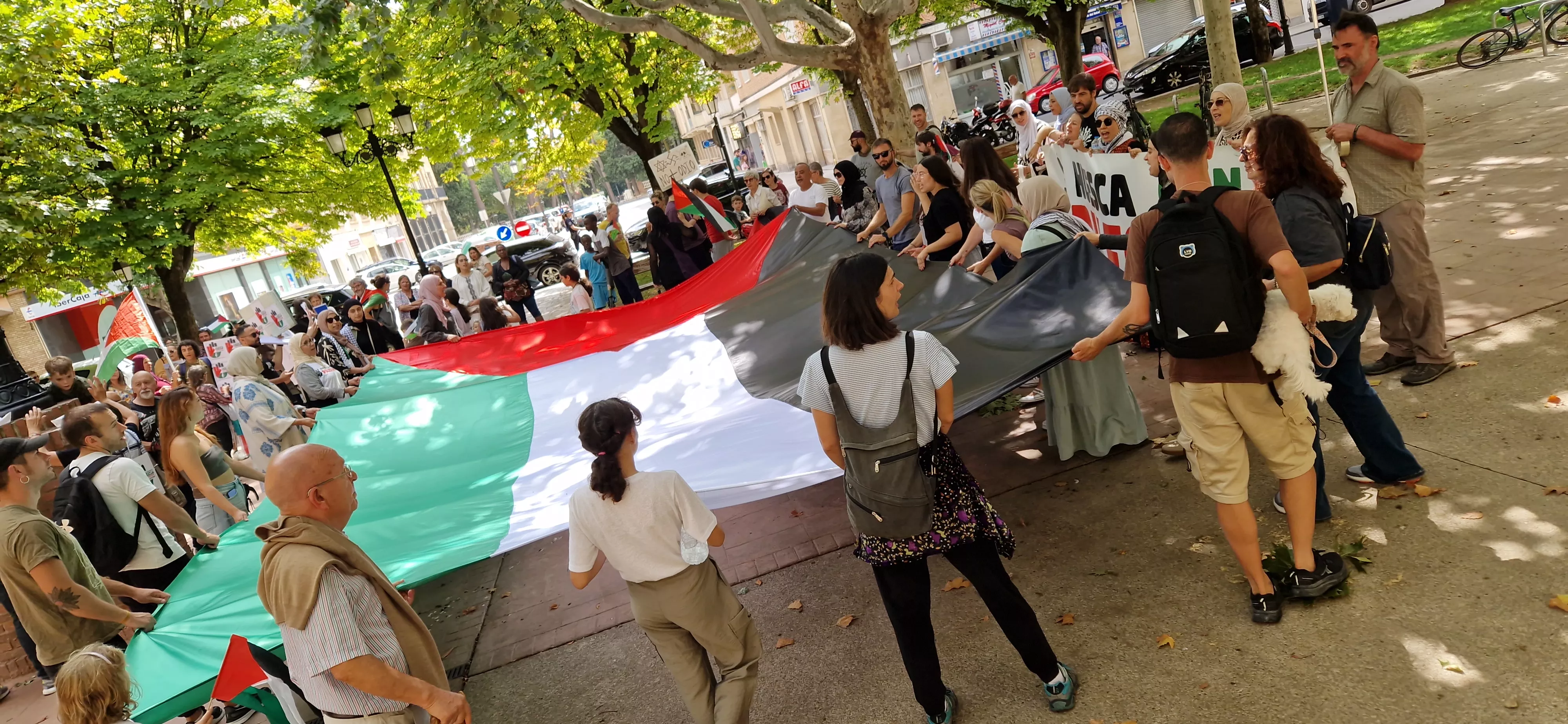 Manifestación de apoyo a Palestina en Huesca. Foto Myriam Martínez